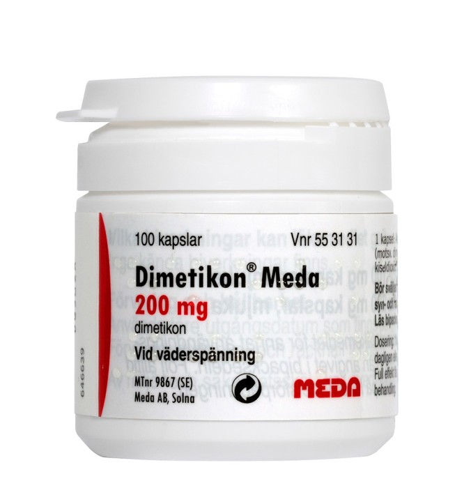 Dimetikon Kapsel 200 mg 100 st