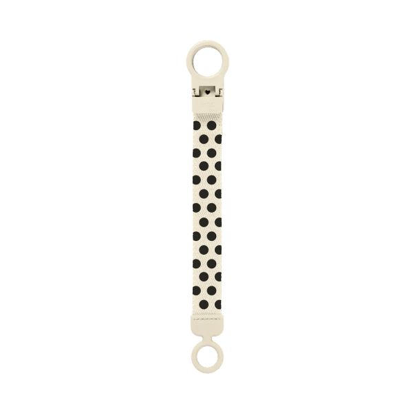 Studio Pacifier Clip Loop Polka Ivory Black
