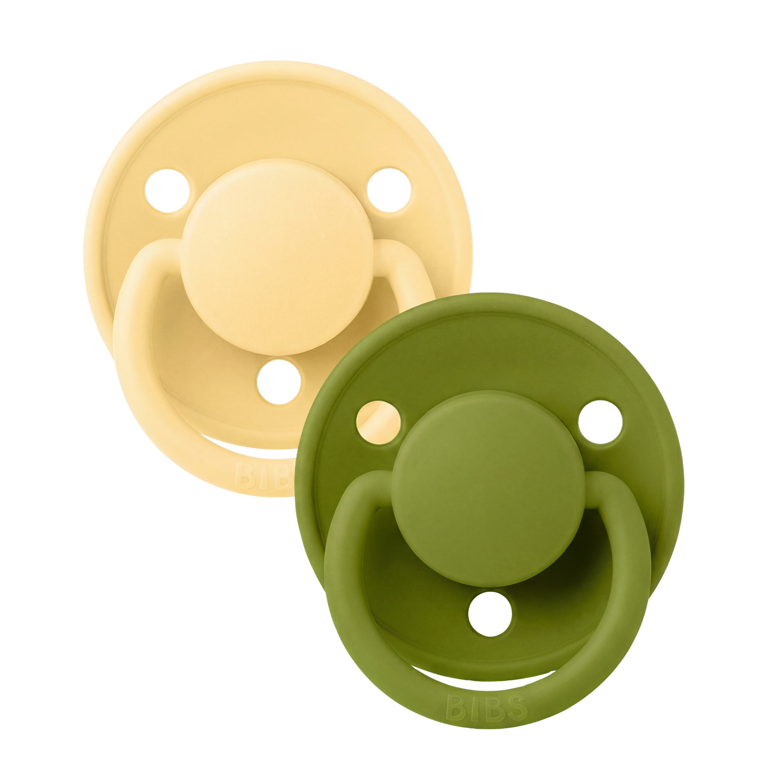 Pacifier De Lux 2 PACK Silicone Pale Butter/Wasabi Onesize
