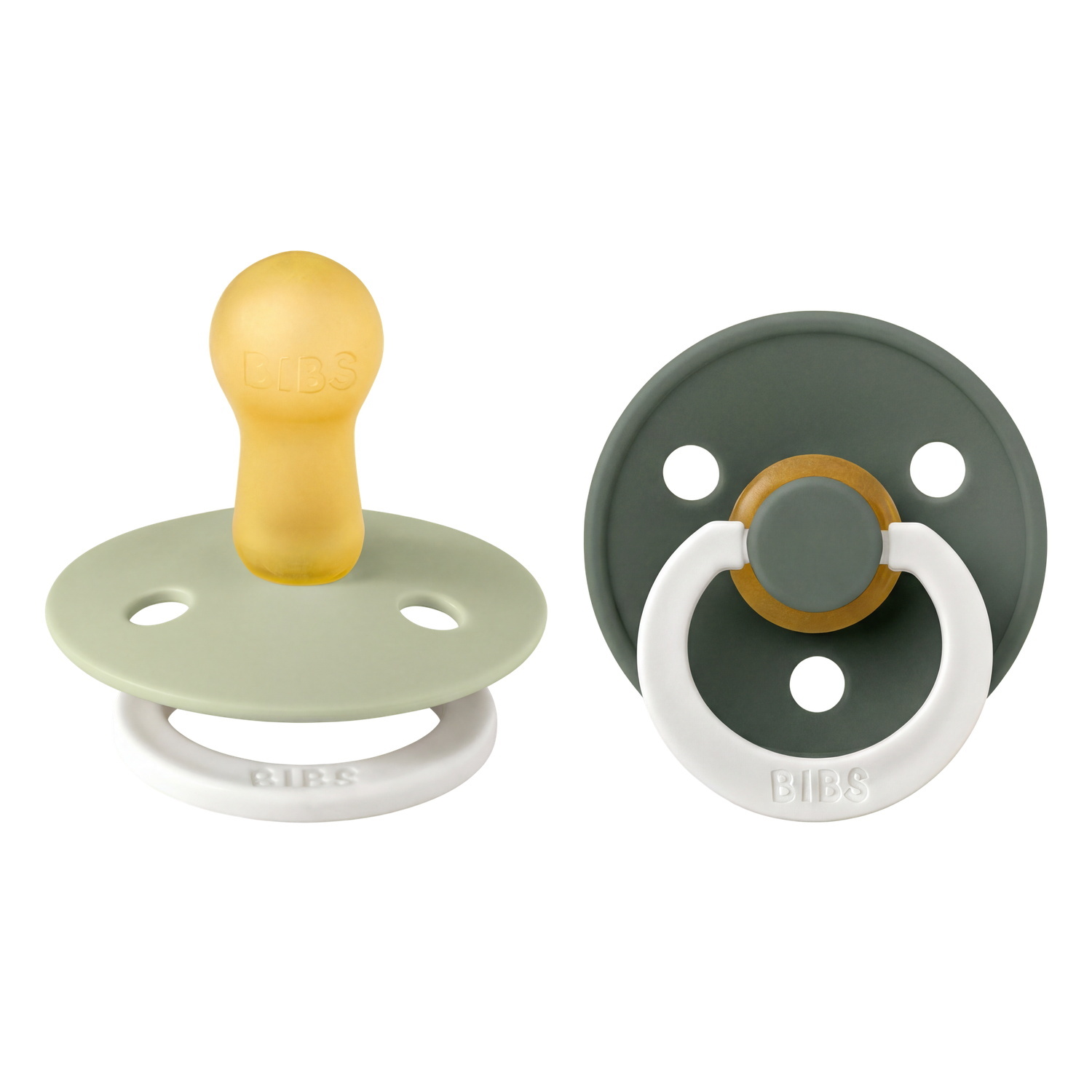 Pacifier Colour Latex Sage Glow/Pine Glow Size 2 2pcs
