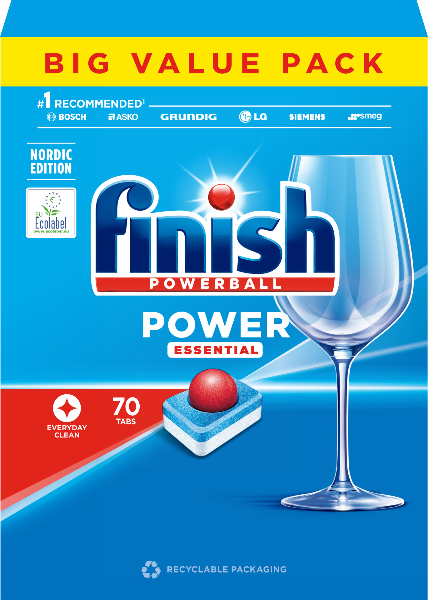 Power Essential diskmaskinstabletter 70 st