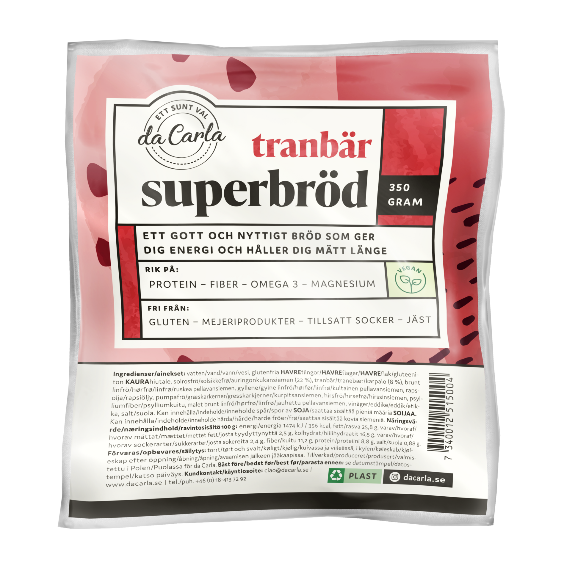 Superbröd Tranbär 350g