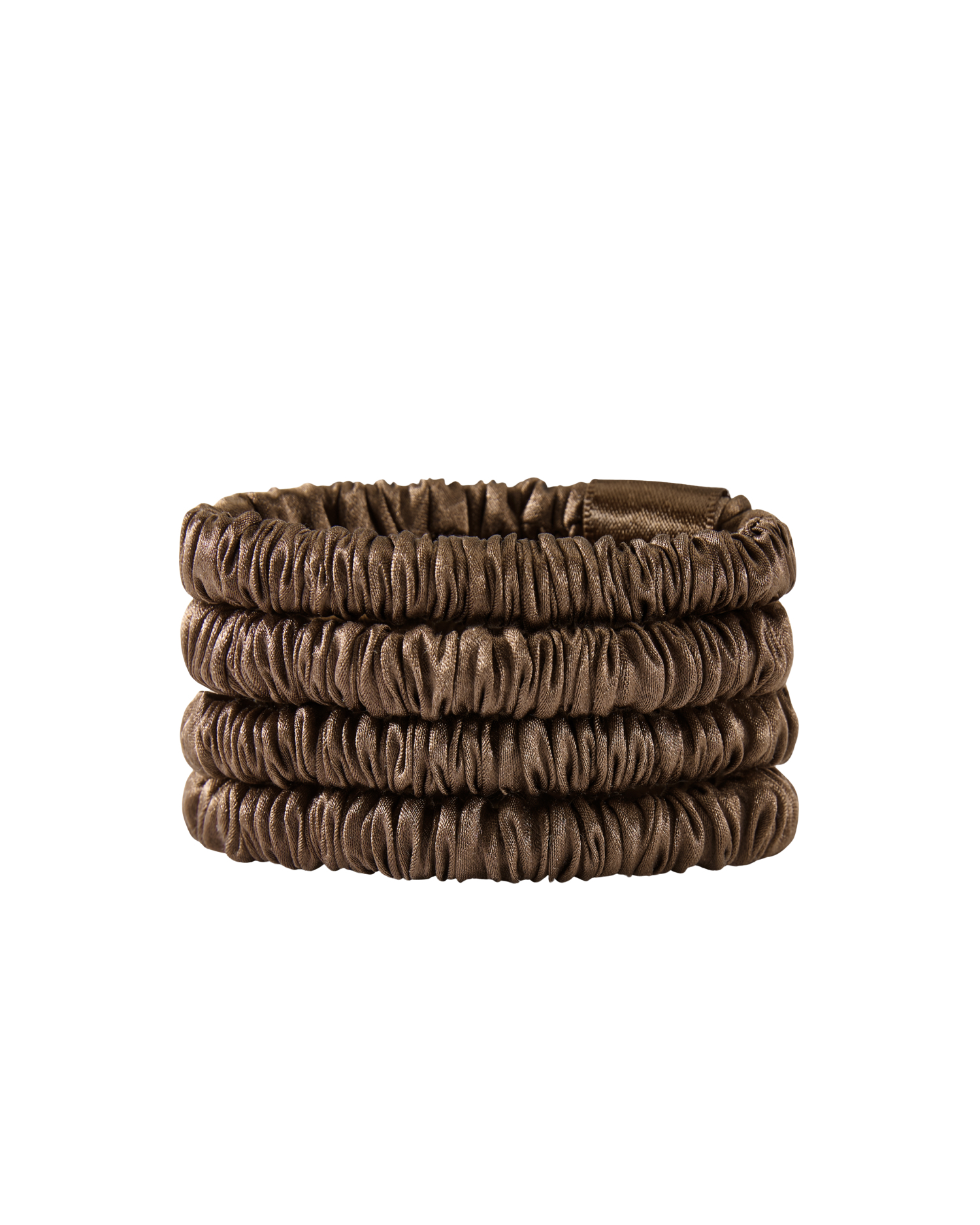 Mulberry Silk Skinny Scrunchies Dark Brown