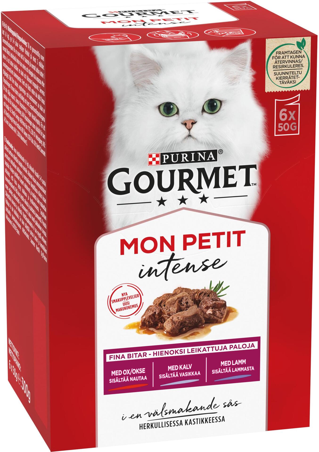 Purina Gourmet Mon Petit Intense Kalv/Ox/Lamm 6 x 50 g