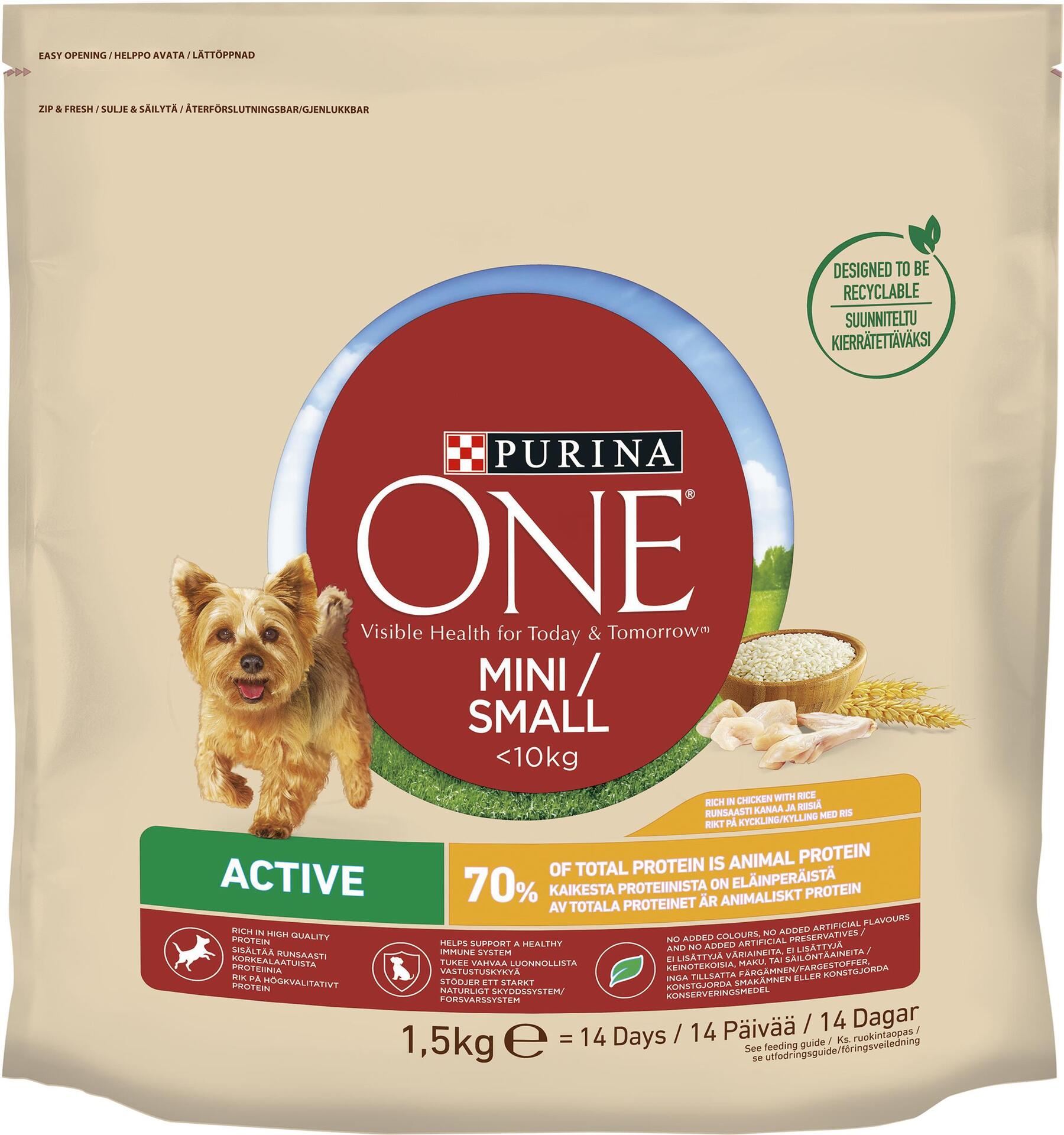 One Active hundfoder Kyckling och Ris 1500 g