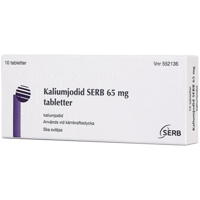 Kaliumjodid SERB tablett 65 mg 10 st