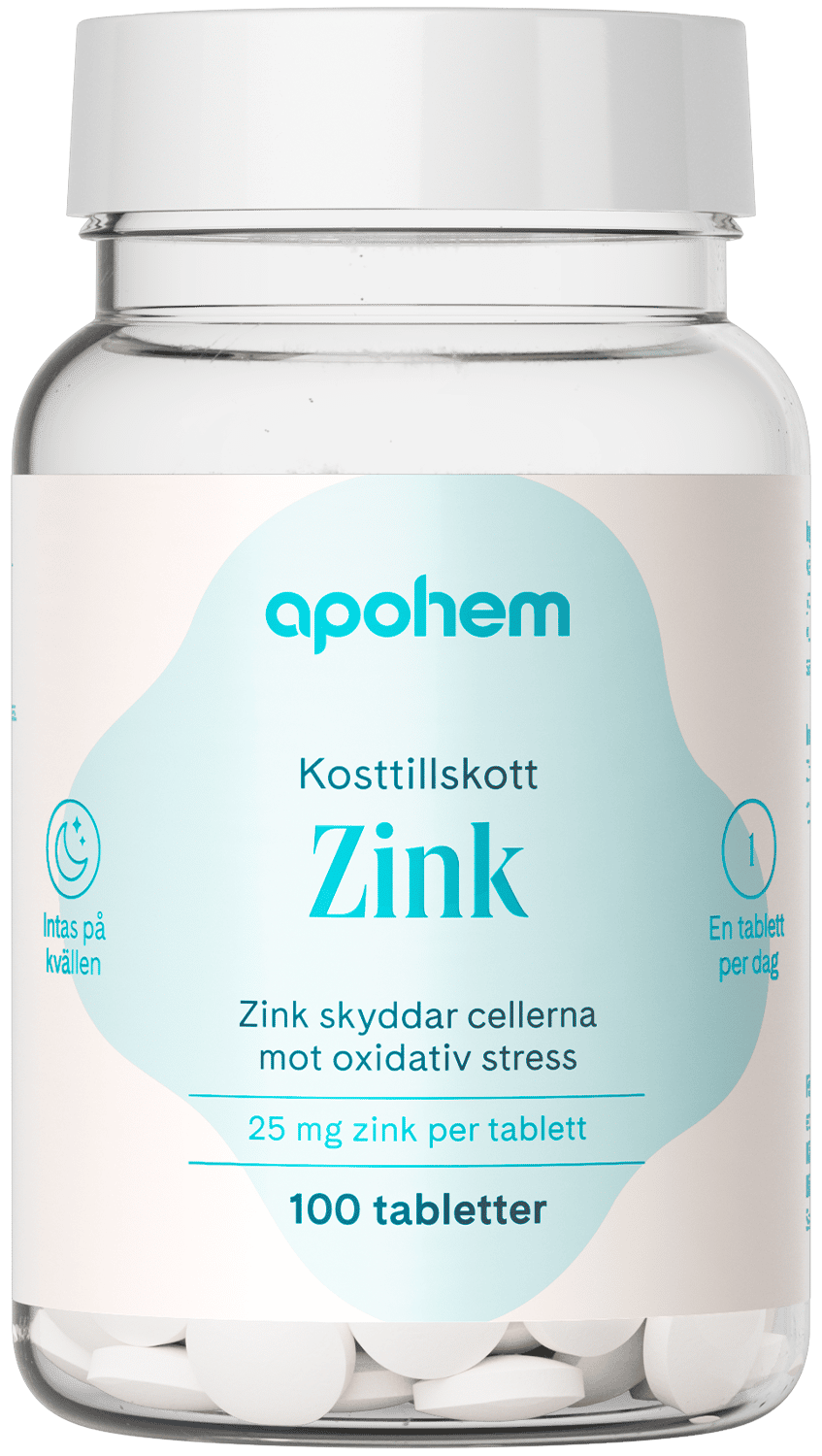 Apohem Zink 25 mg 100 tabletter