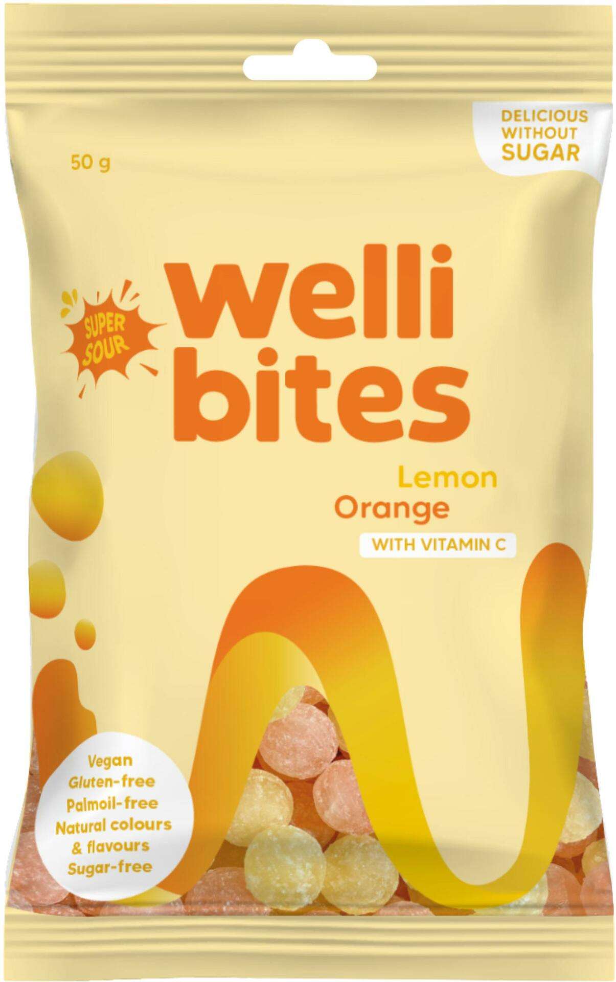 Wellibites Super Sour Lemon & Orange Vitamin C 50g