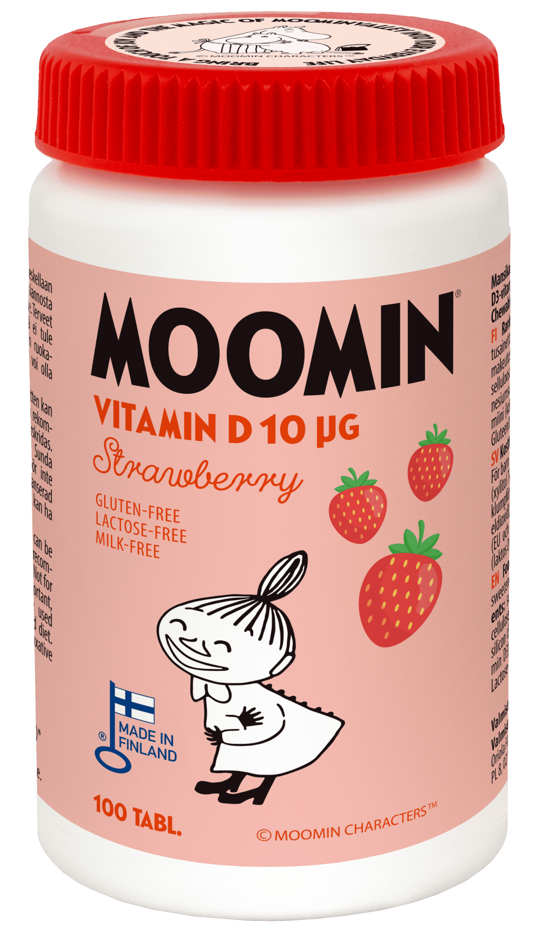 Moomin Vitamin D Tuggtablett Jordgubb 100 Tabletter