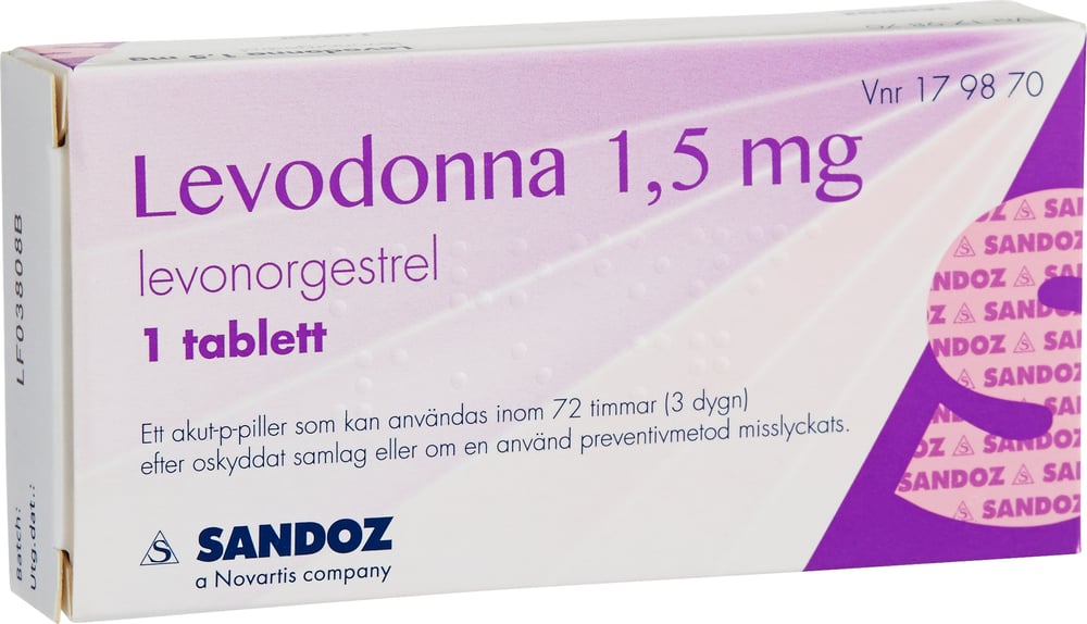 Köp Levodonna Sandoz 1,5 mg 1 tablett | Apohem