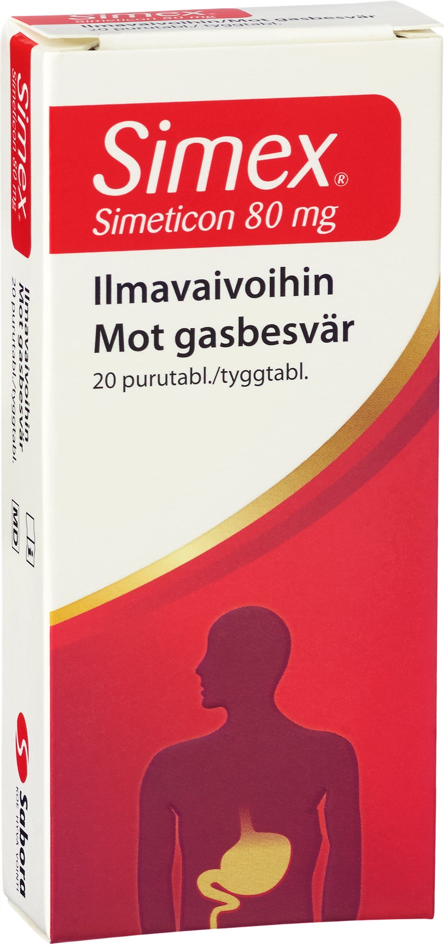 Köp Simex Mot Gasbesvär Simetikon 80 mg 20 tuggtabletter | Apohem
