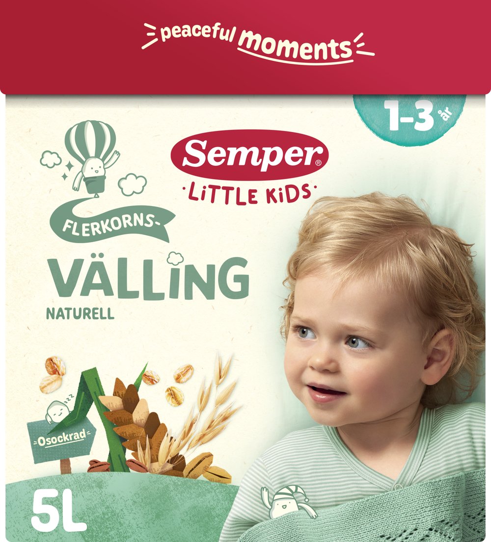 Köp Semper Flerkornsvälling Naturell 1-3 år 725 g | Apohem
