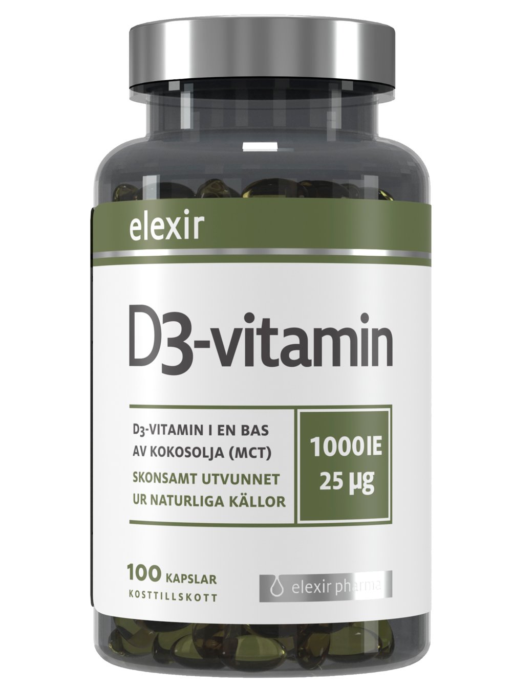 K p Elexir Pharma D3 vitamin 1000 IE 25 g 100 Kapslar Apohem k-p-elexir-pharma-d3-vitamin-1000-ie-25-g-100-kapslar-apohem