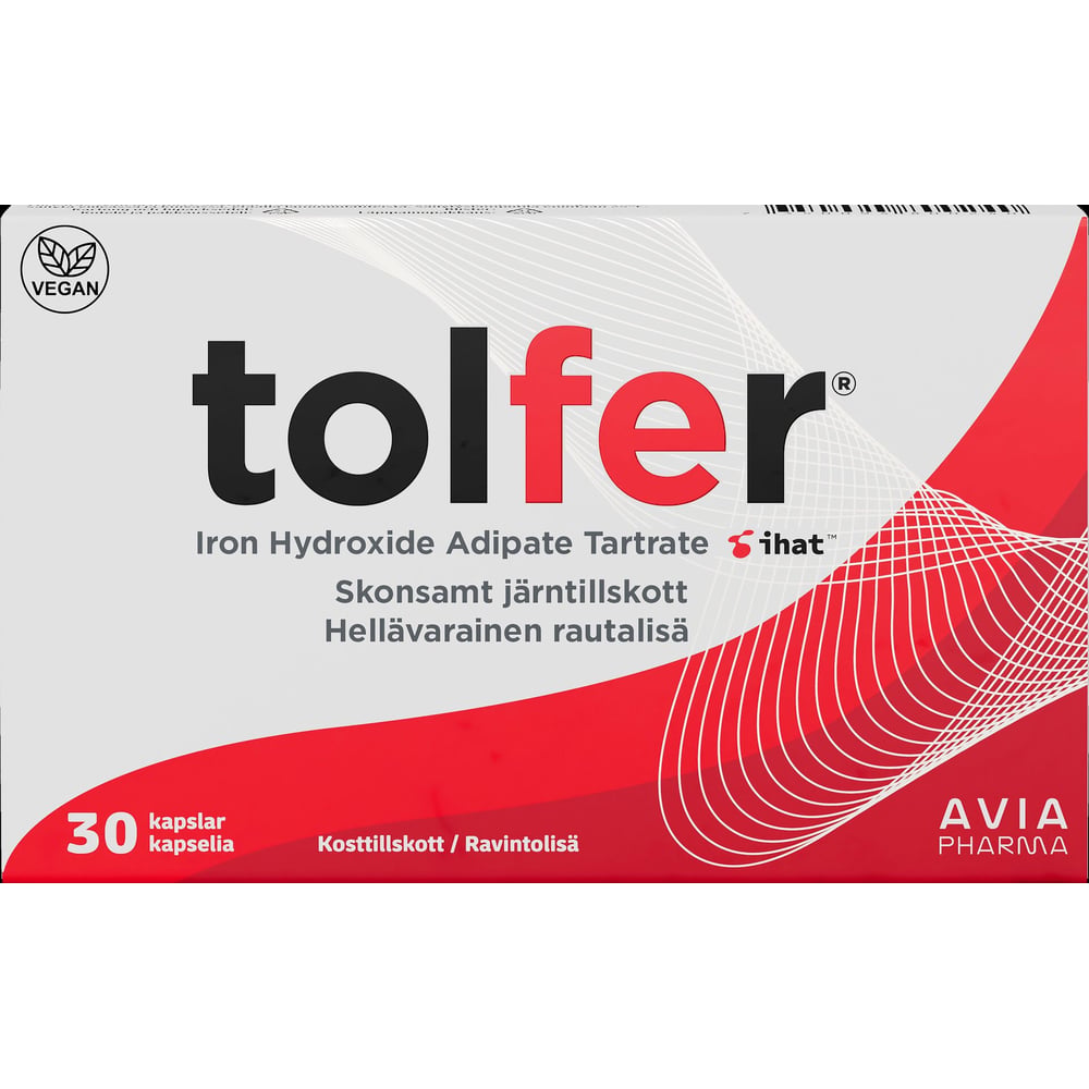 Köp Tolfer Järn 30 mg 30 kapslar | Apohem