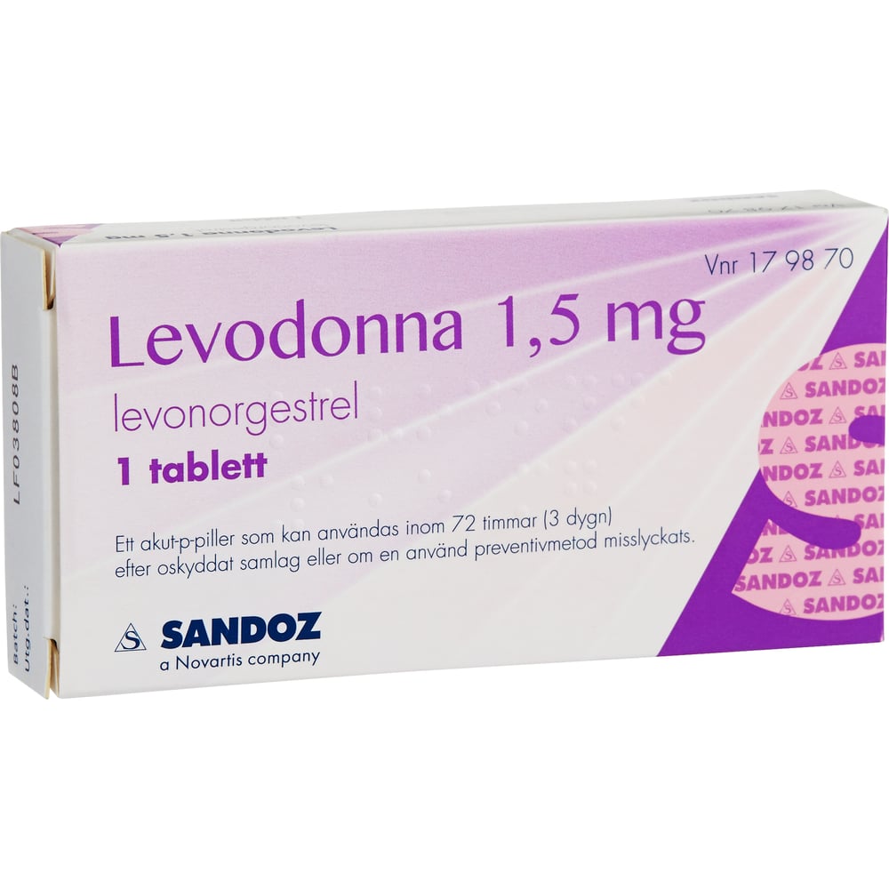 Köp Levodonna Sandoz 1,5 mg 1 tablett | Apohem