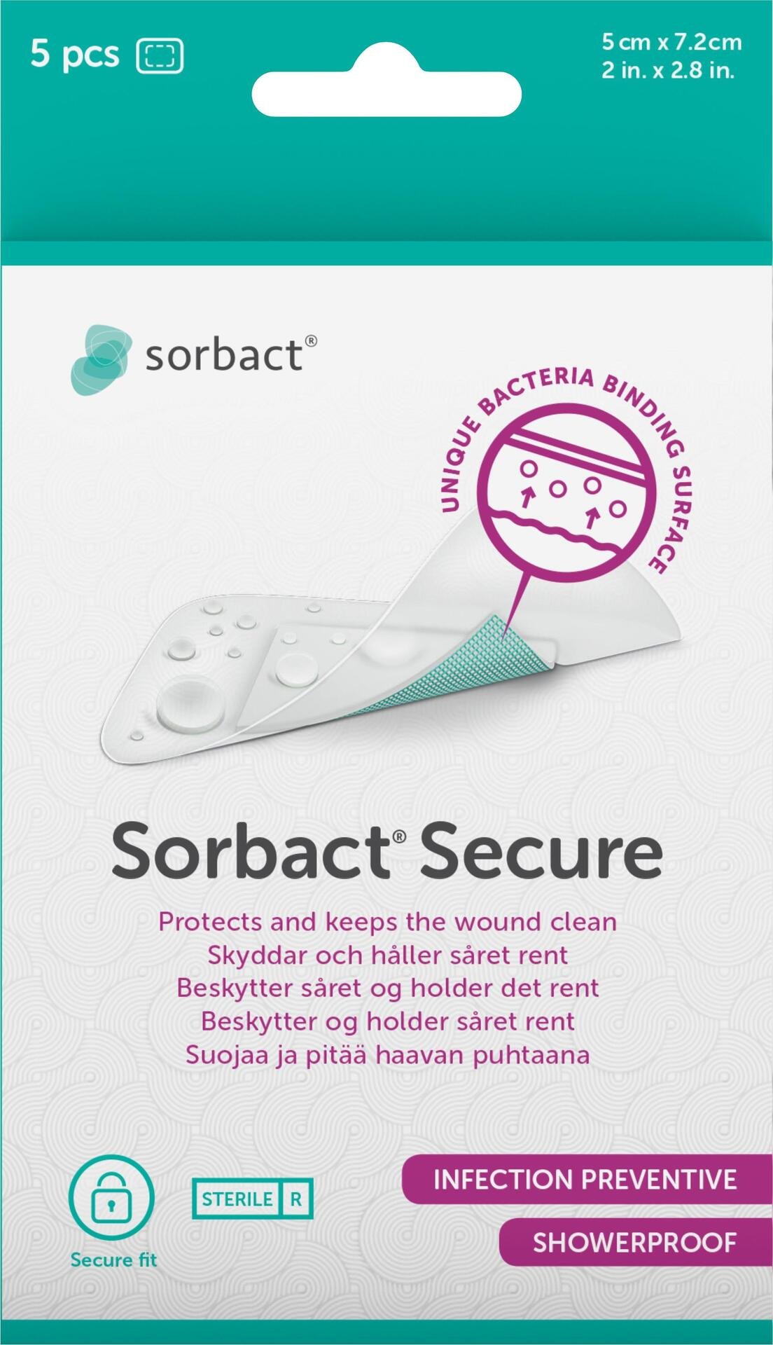 Sorbact Secure 5 x 7,2cm 5st