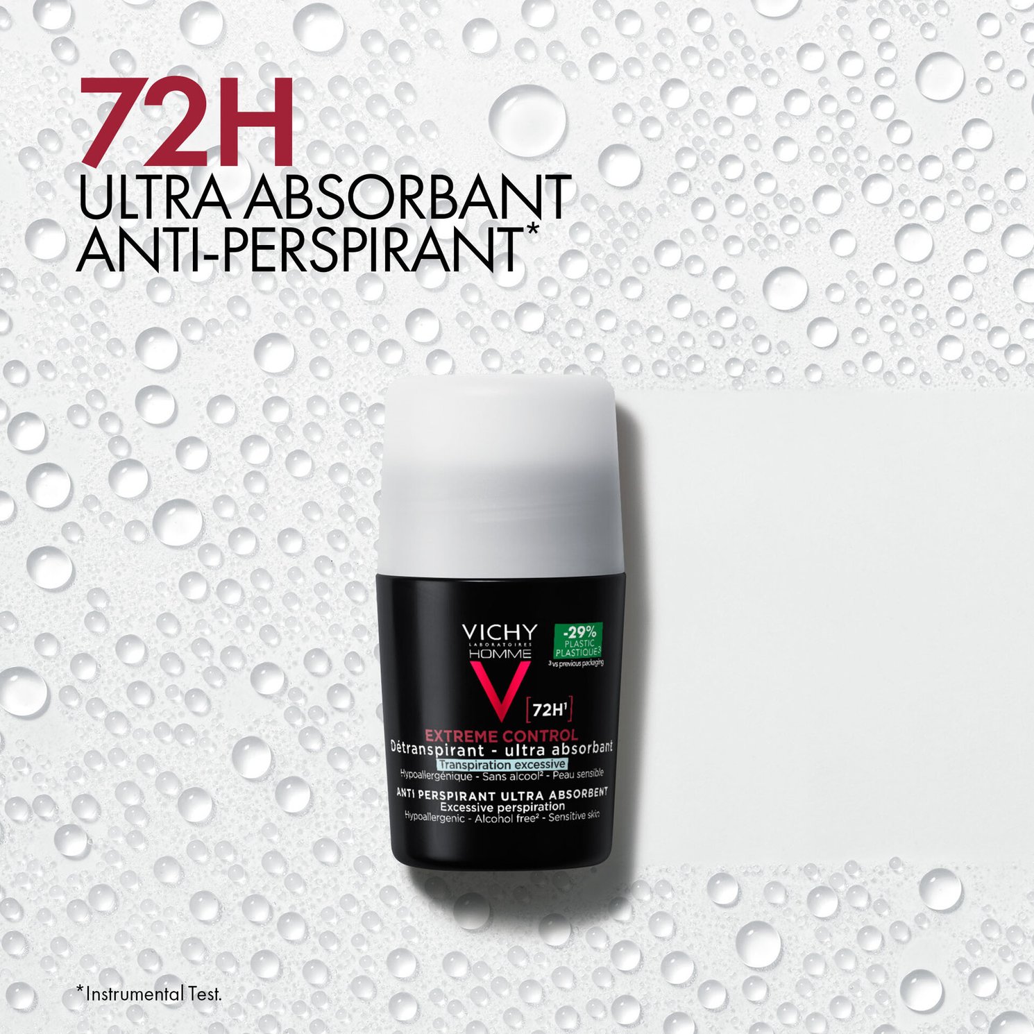 Vichy Homme 72H Extreme Control Anti-perspirant Deodorant Roll-On 50 ml