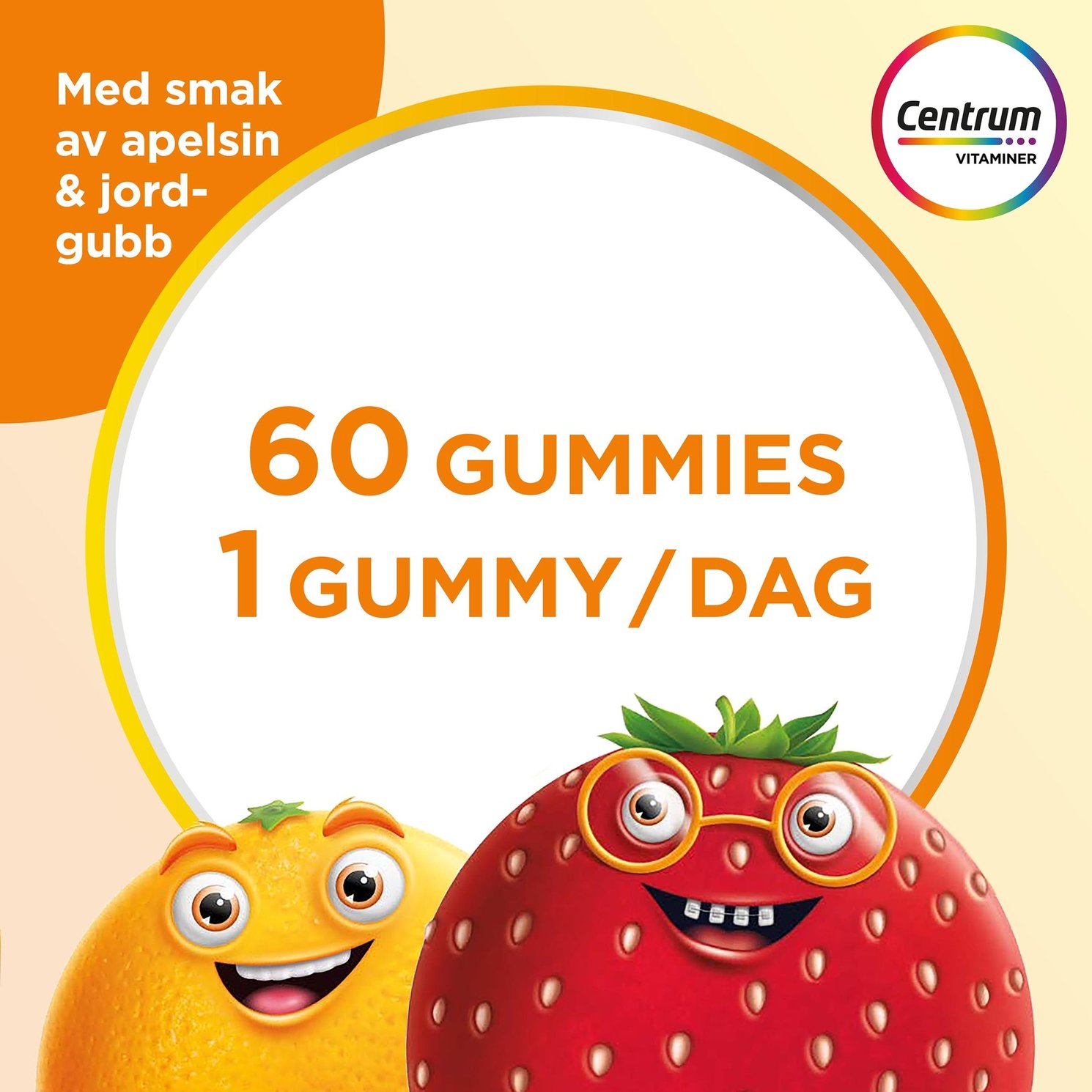 Centrum barn Multivitamin Gummies Jordgubb & Apelsin 60 gummies