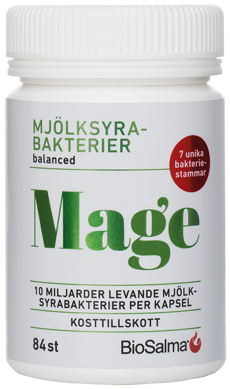 BioSalma Mjölksyrabakterier 10 miljarder 7 stammar 84 kapslar