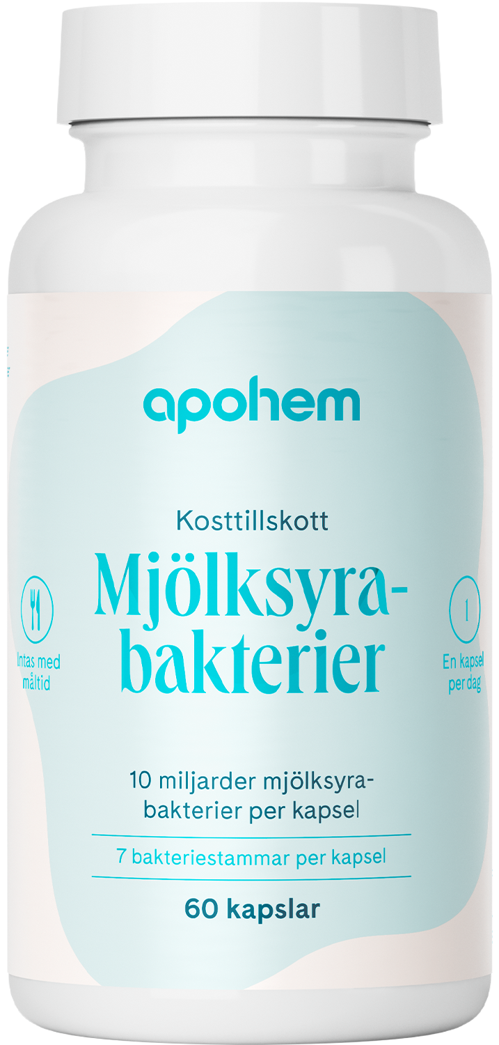 Apohem Mjölksyrabakterier 10 miljarder 7 stammar 60 kapslar