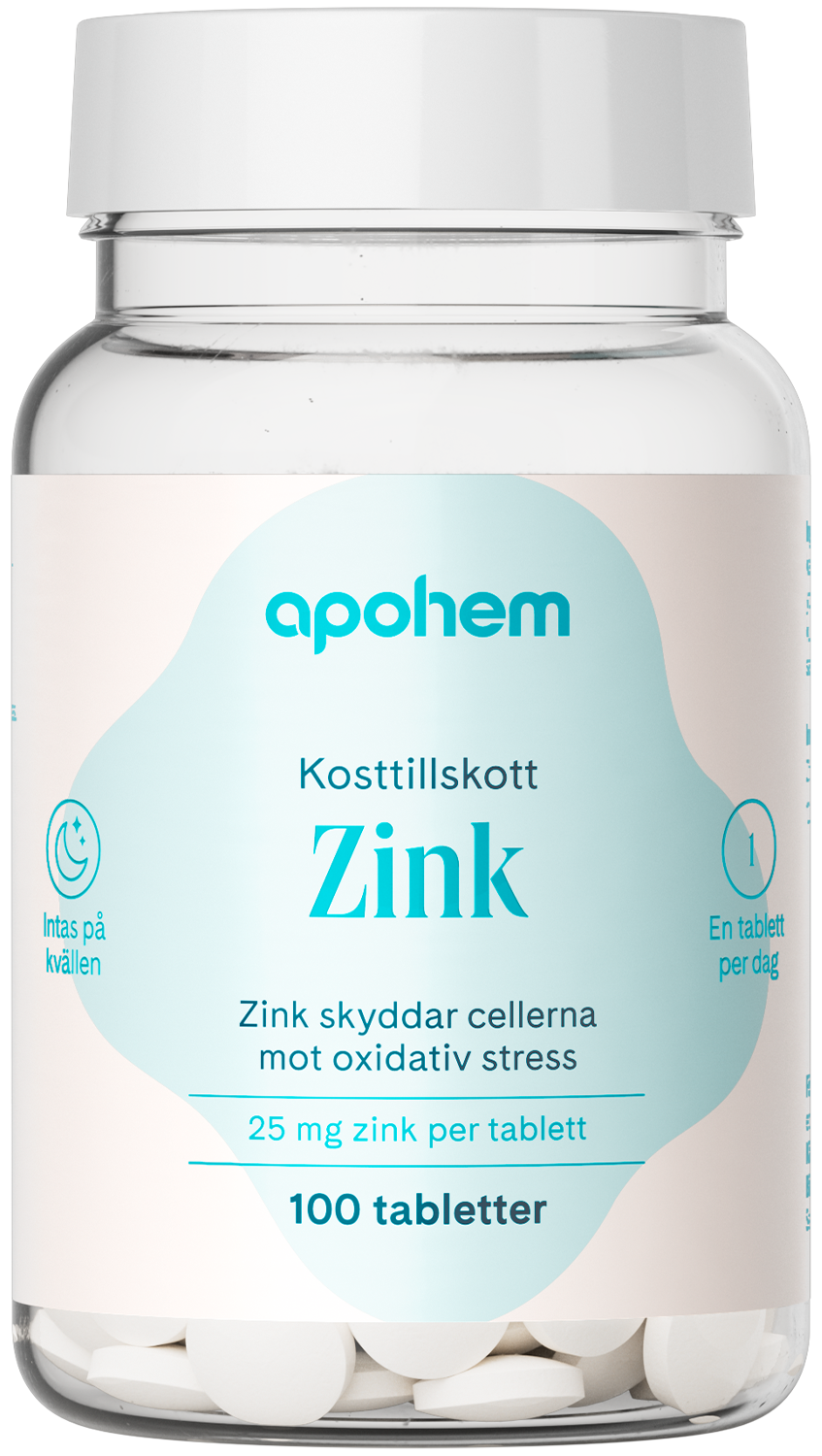 Apohem Zink 25 mg 100 tabletter
