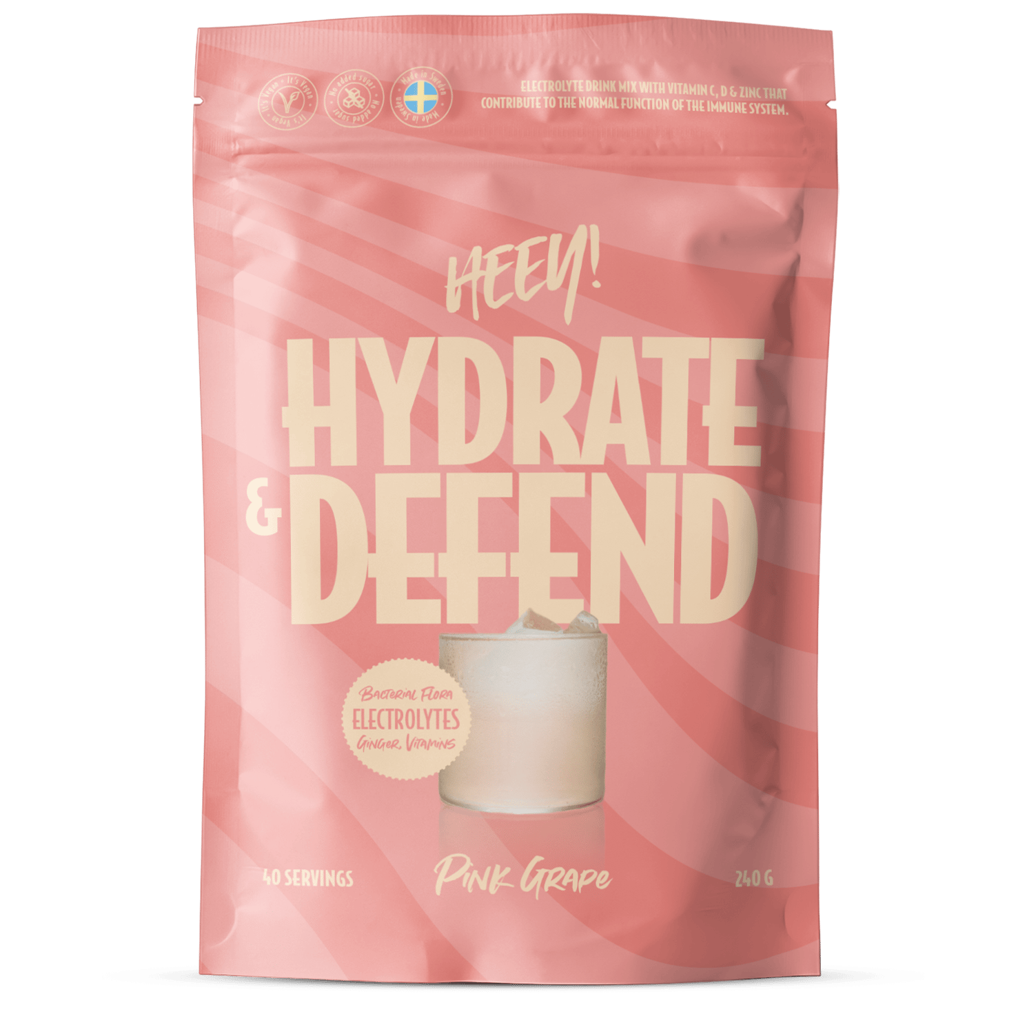 Heey! Hydrate & Defend Electrolytes Pink Grape 240 g