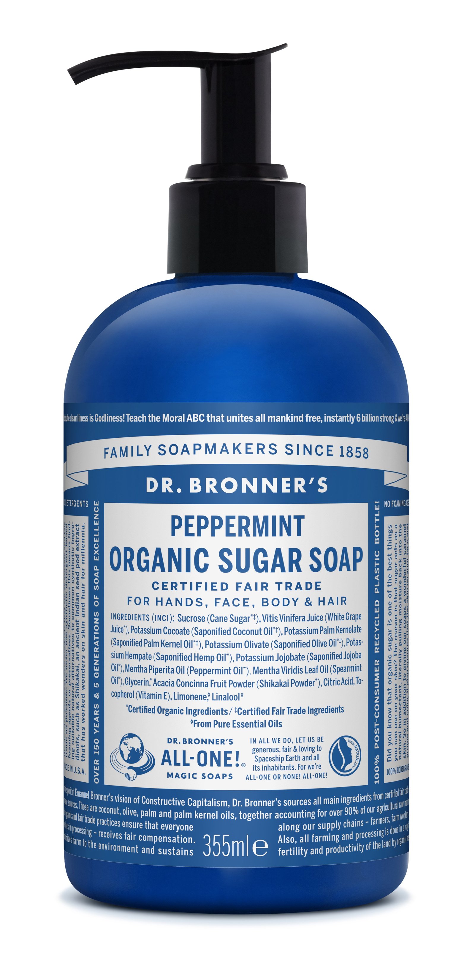 Dr. Bronner's Peppermint Liquid Soap 355 ml
