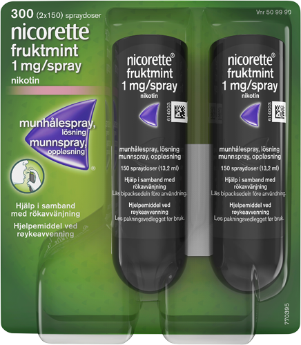 Nicorette  Fruktmint  Munhålespray 1 mg/spray 2 x 150 spraydoser
