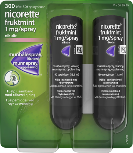 Nicorette  Fruktmint  Munhålespray 1 mg/spray 2 x 150 spraydoser
