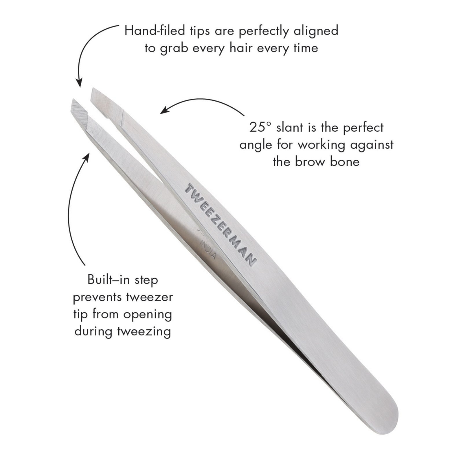 TWEEZERMAN Slant Tweezer Classic Stainless Steel 1st