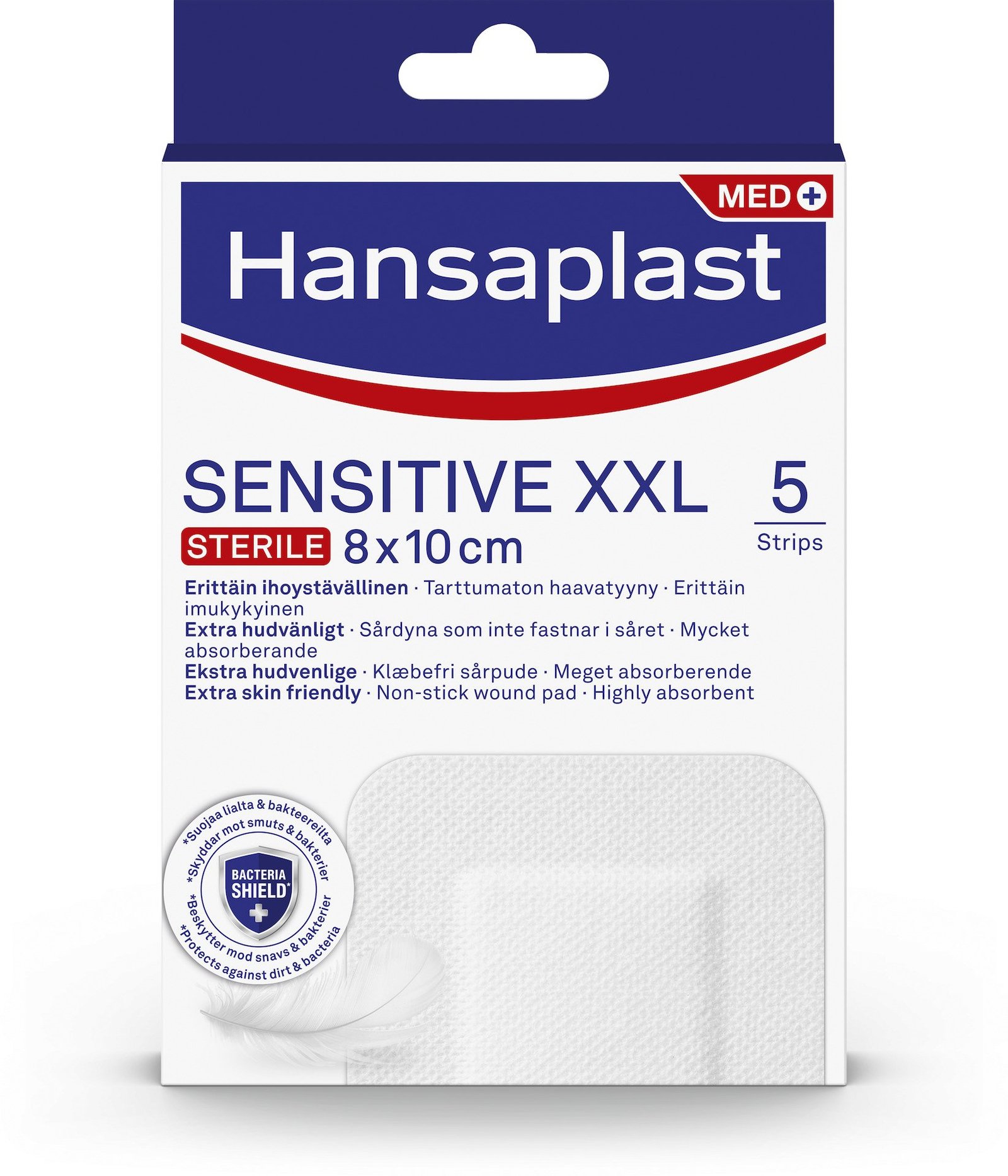 Hansaplast Sensitive XXL 8X10CM 5ST