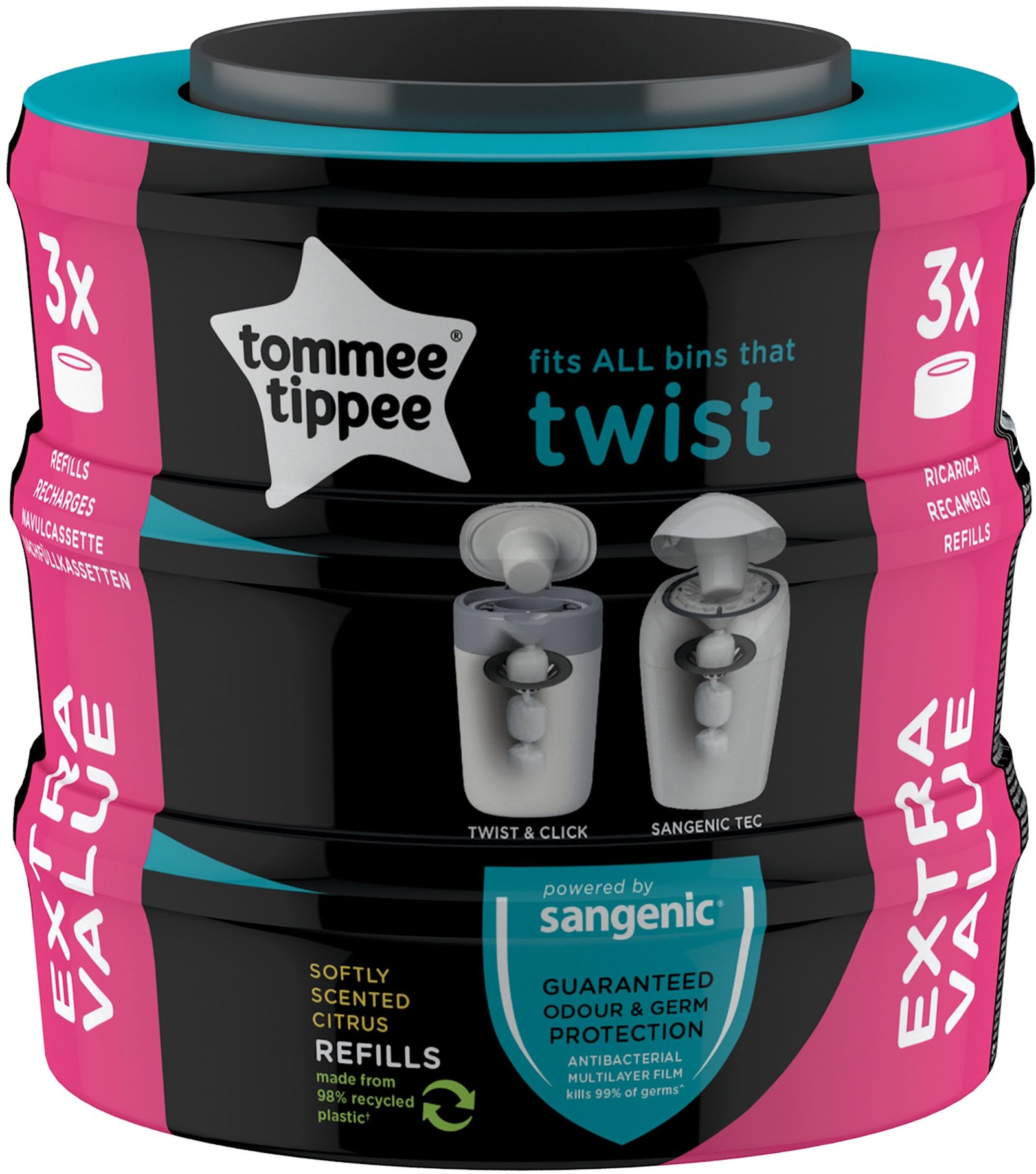 Tommee Tippee Sangenic Twist & Click Refill 3 st