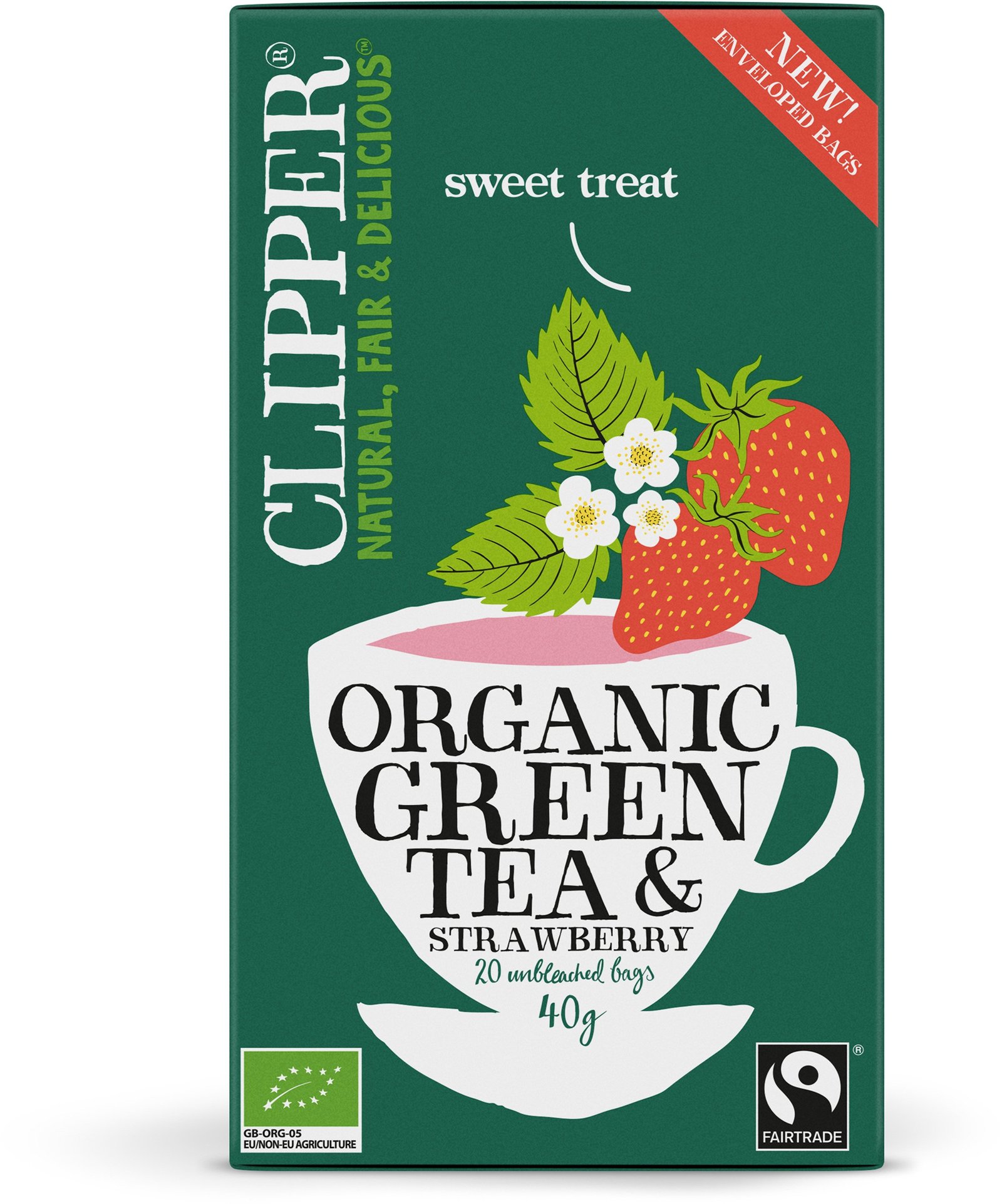Clipper Green Tea Strawberry 20 tepåsar