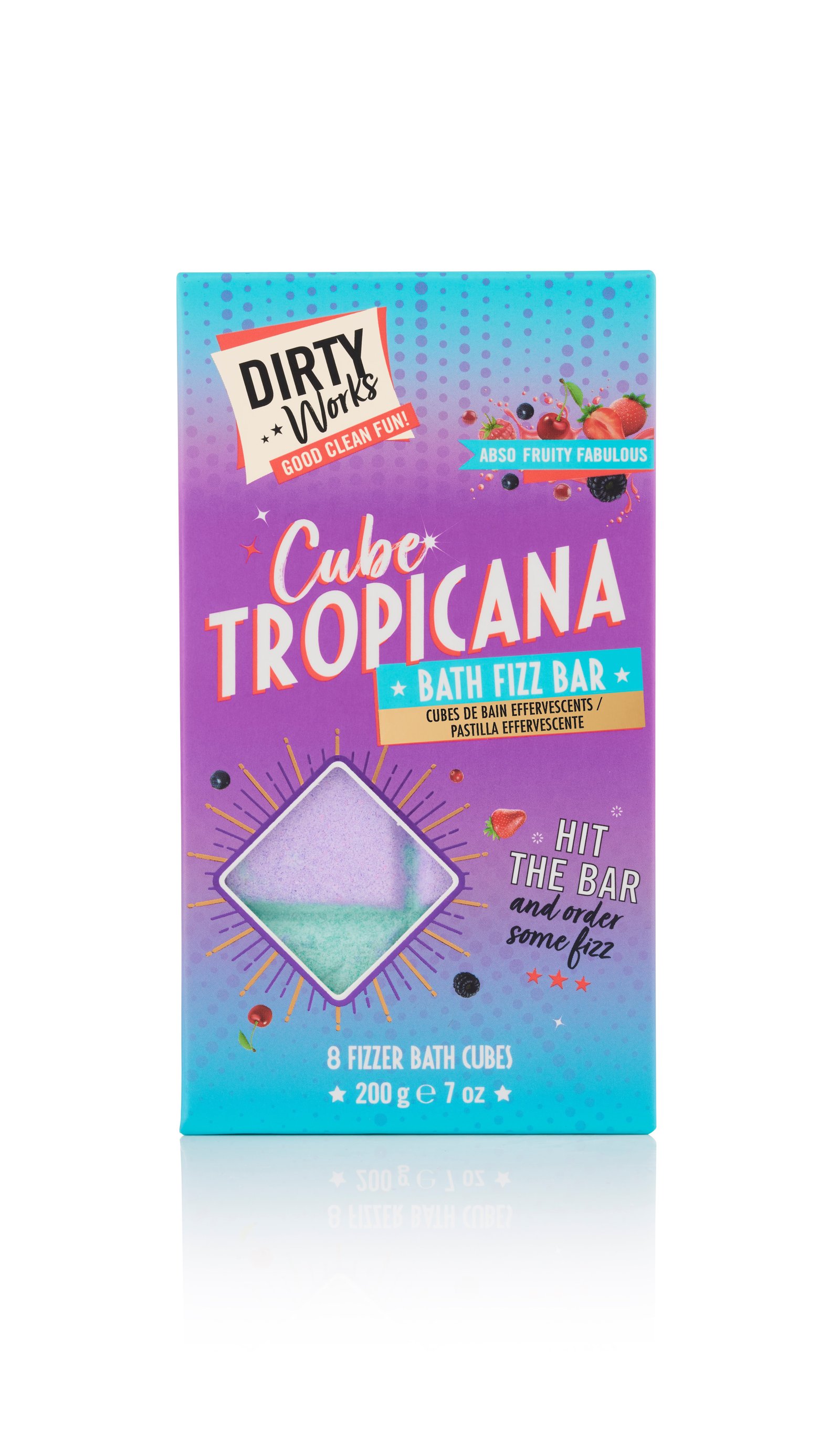 Dirty Works Cube Tropicana Fruity Bath Bomb Bar 200 g