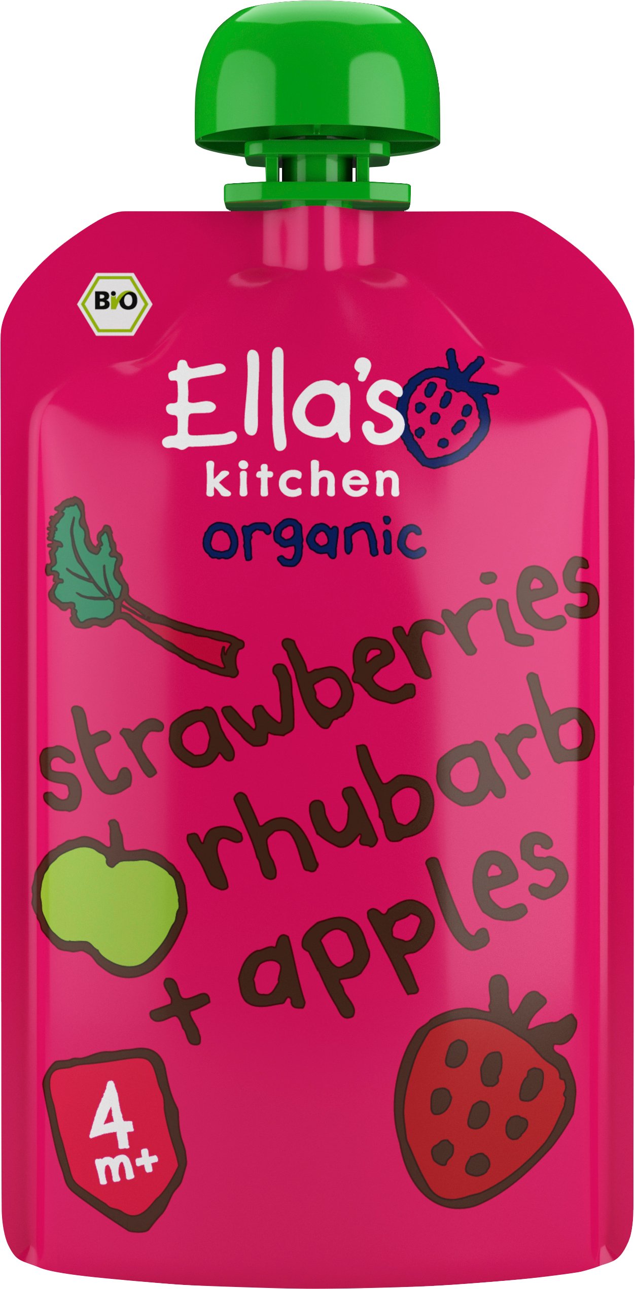 Ella's Kitchen Puré Jordgubbar, Rabarber & Äpple 120 g