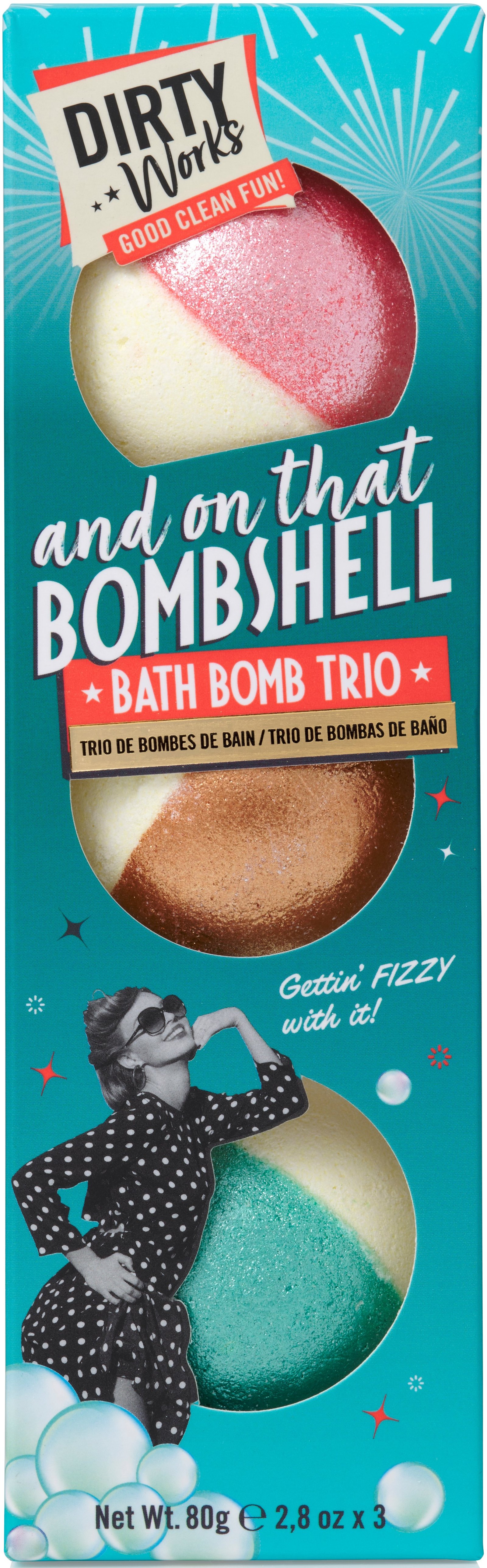 Dirty Works And On That Bombshell Bath Bomb Trio 3 x 80 g