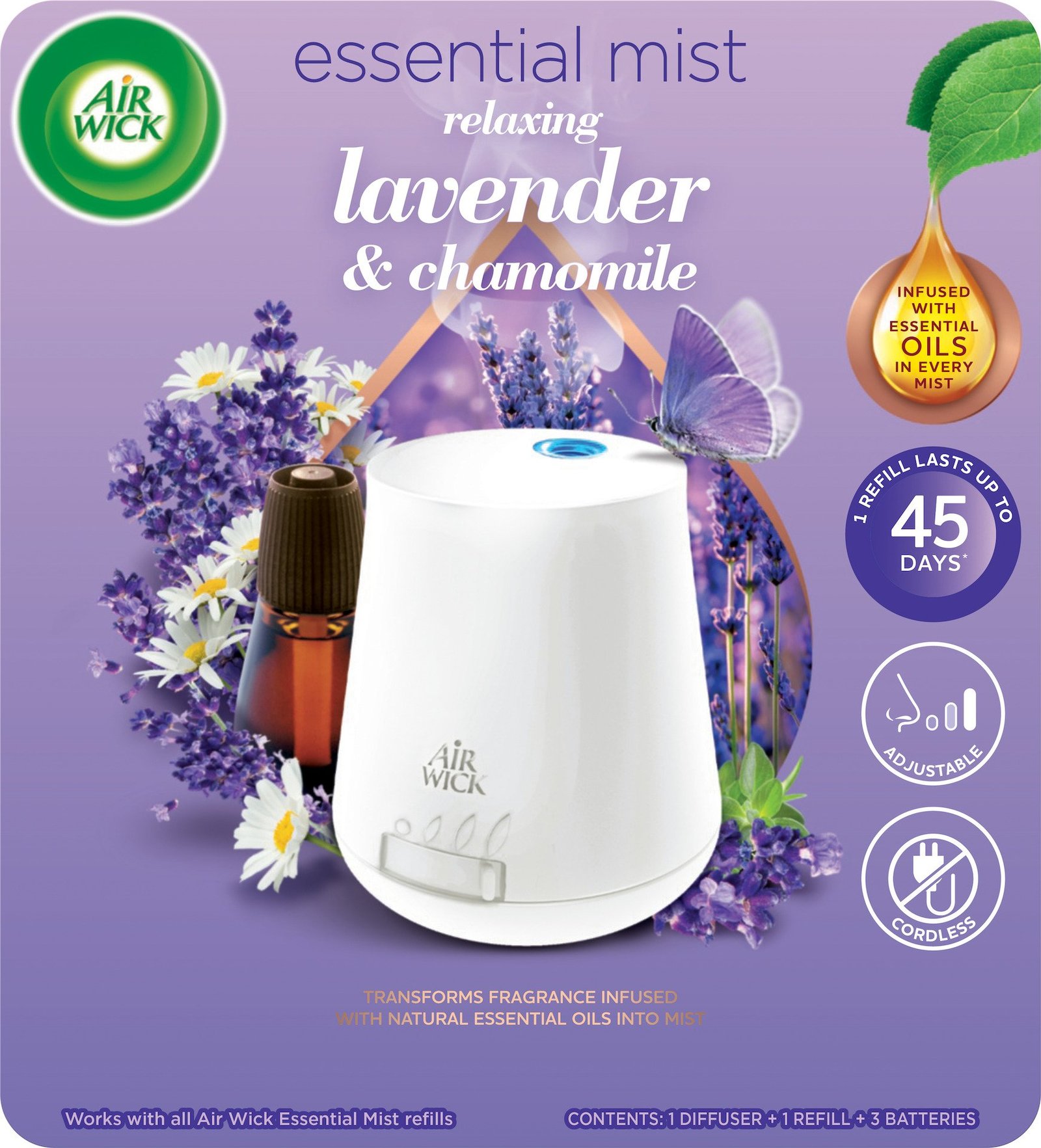Air Wick Essential Mist Relaxing Lavender Diffuser + Refill 20 ml