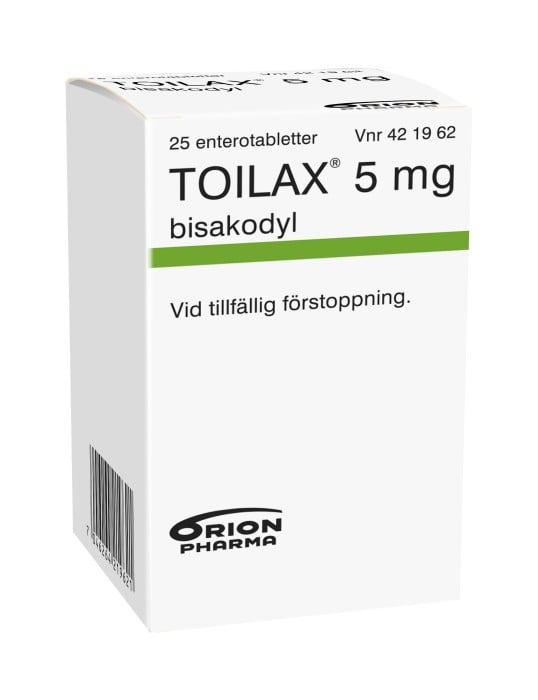 Toilax Enterotablett 5 mg bisakodyl 25 tabletter