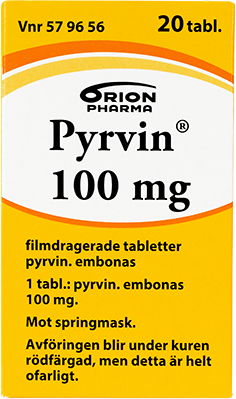 Pyrvin Mot Springmask 100 mg 20 tabletter