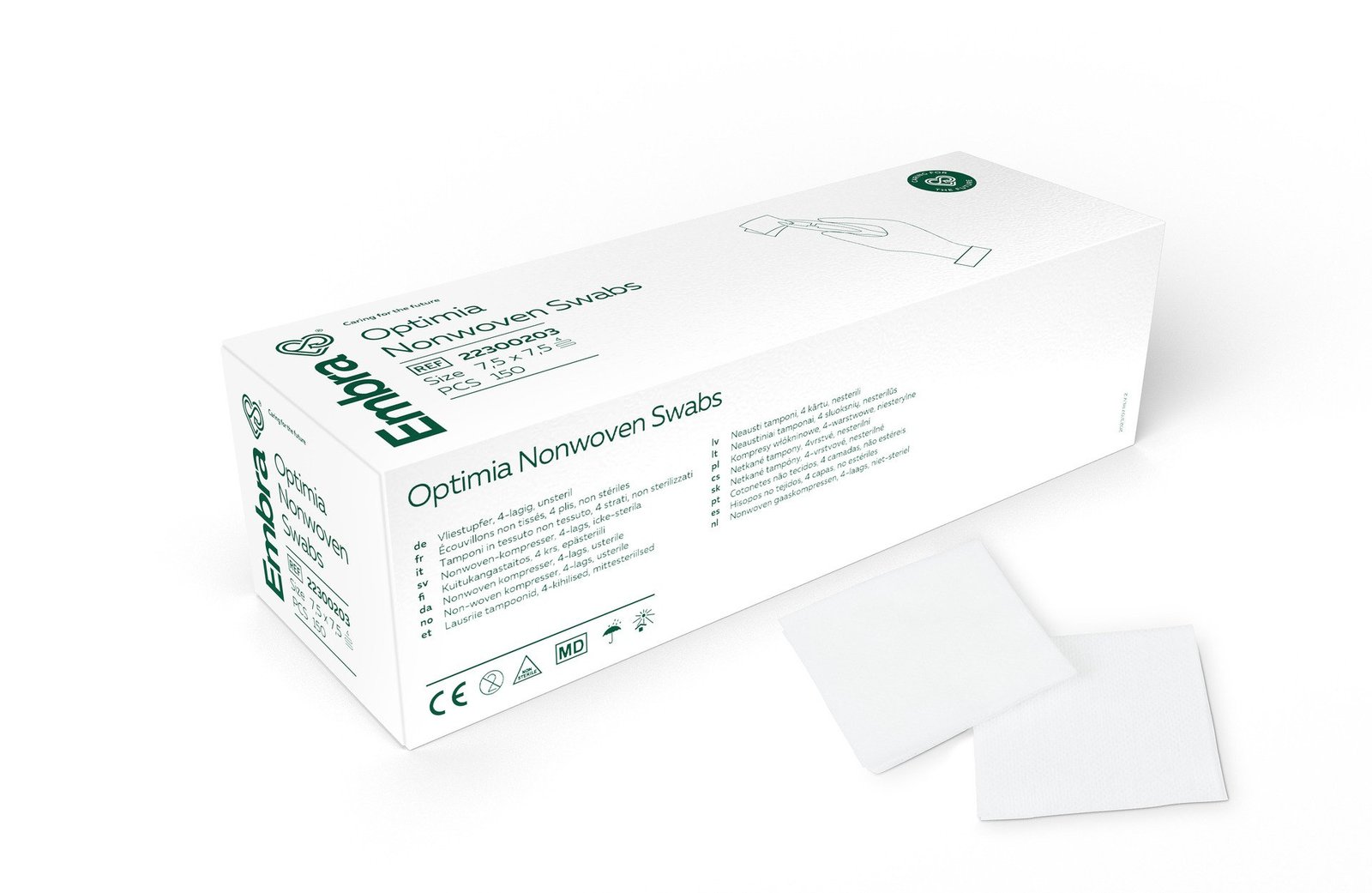 Embra Kompress Nonwoven 7,5x7,5cm 150st