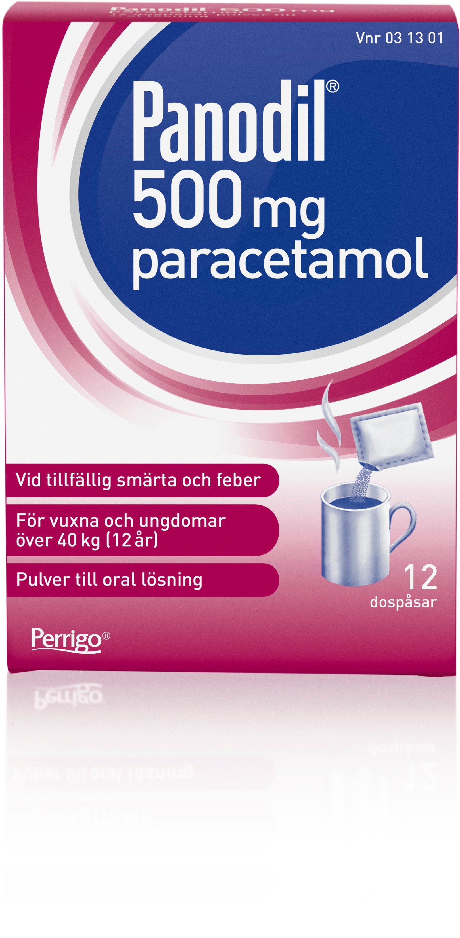 Panodil 500 mg Pulver Oral Lösning 12 st