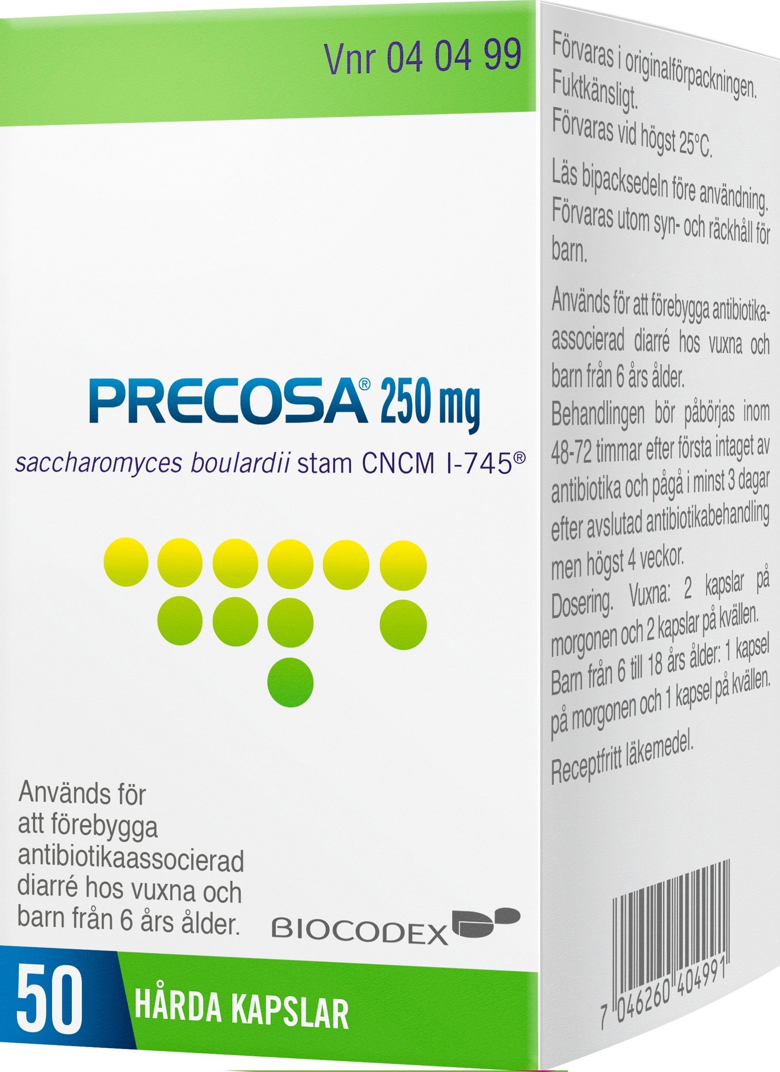 PRECOSA 250 mg 50 kapslar