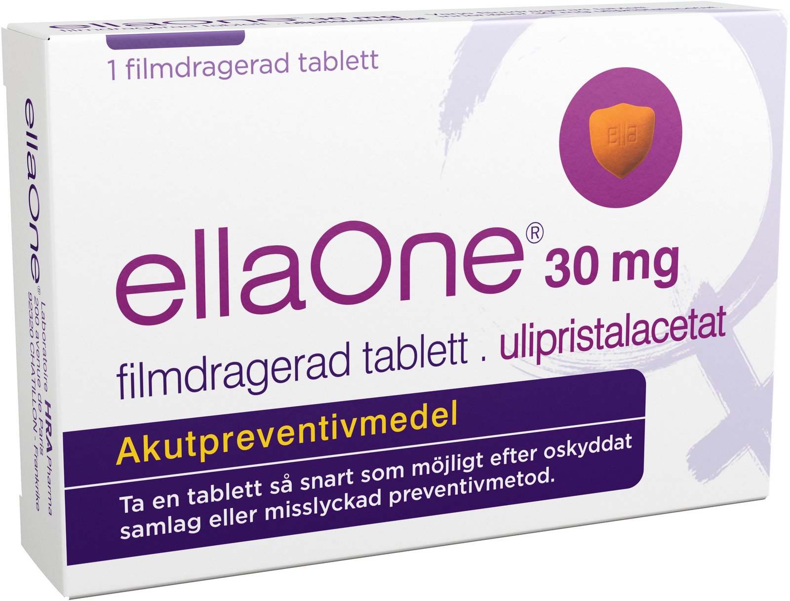 EllaOne Akutpreventivmedel 30 mg 1 filmdragerad tablett