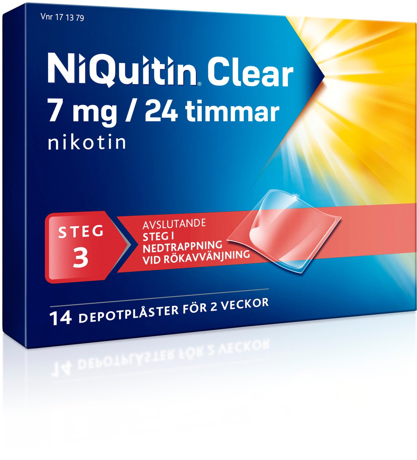 Niquitin Clear 7 mg/24 timmar Depotplåster Nikotinplåster 14 st