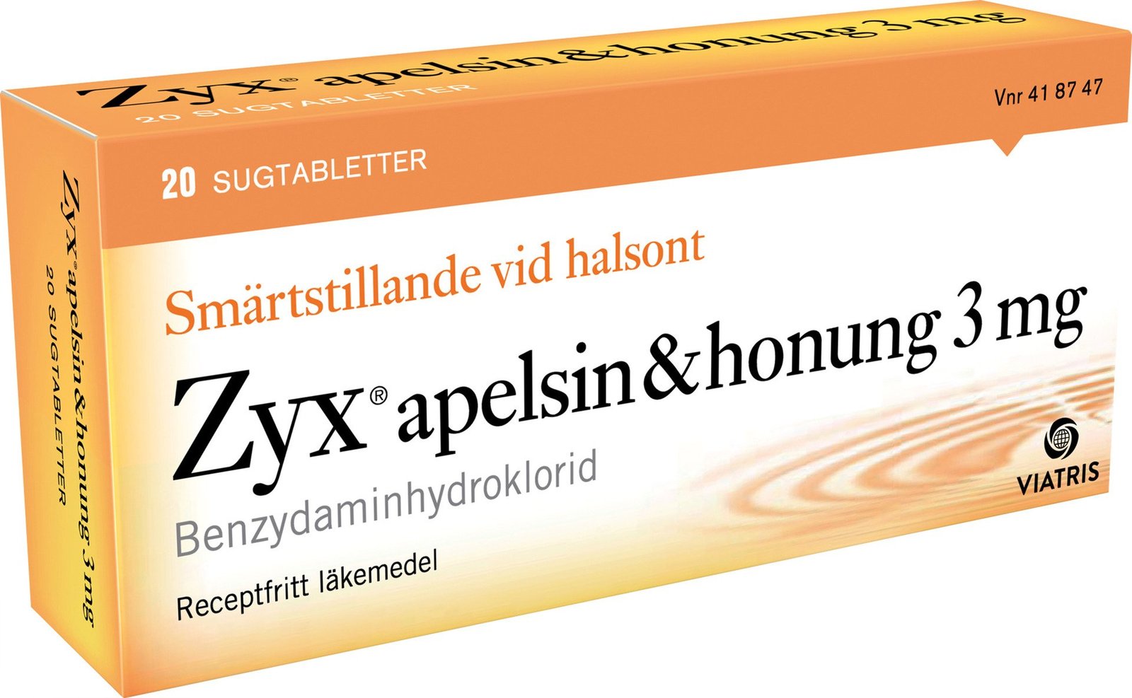 Zyx Apelsin & Honung 3 mg 20 sugtabletter
