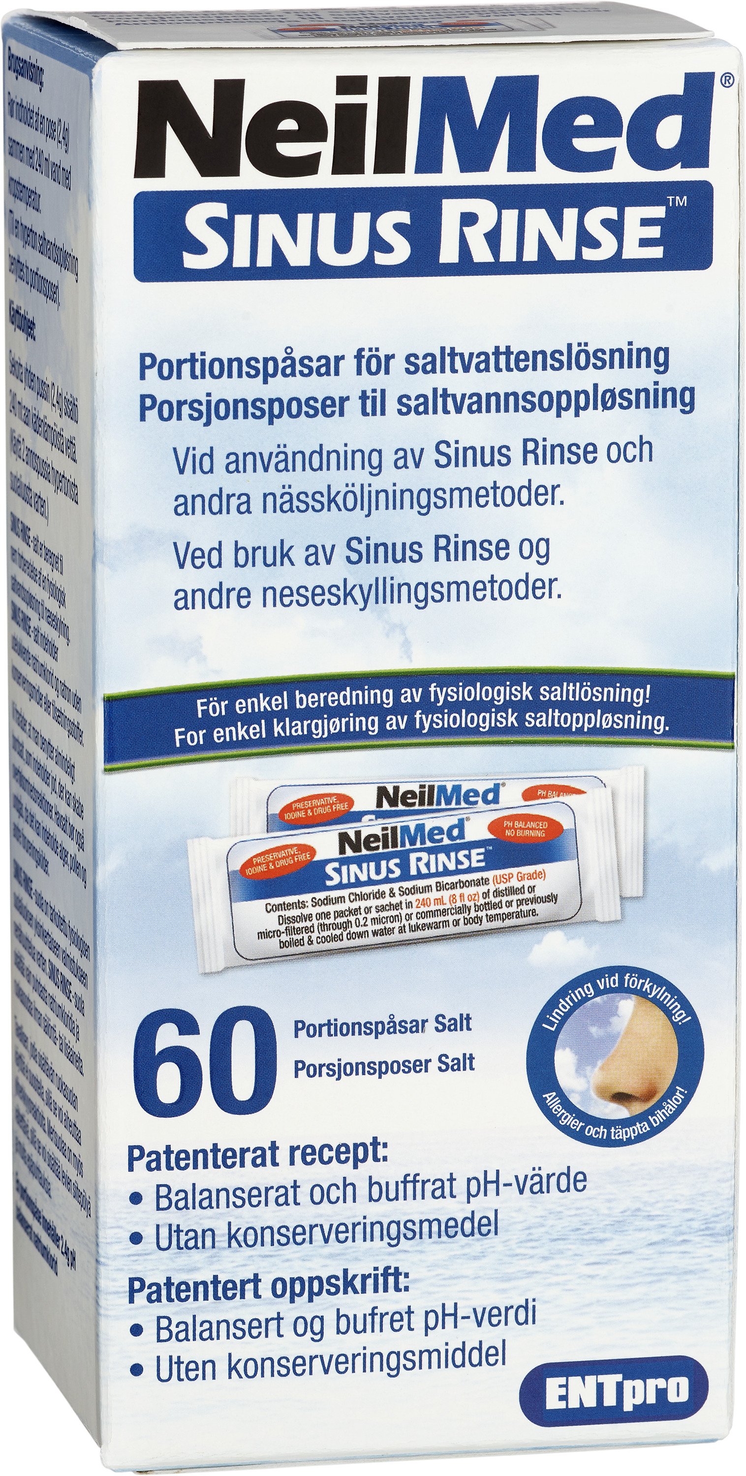 NeilMed Sinus Rinse Salt 60 portionspåsar