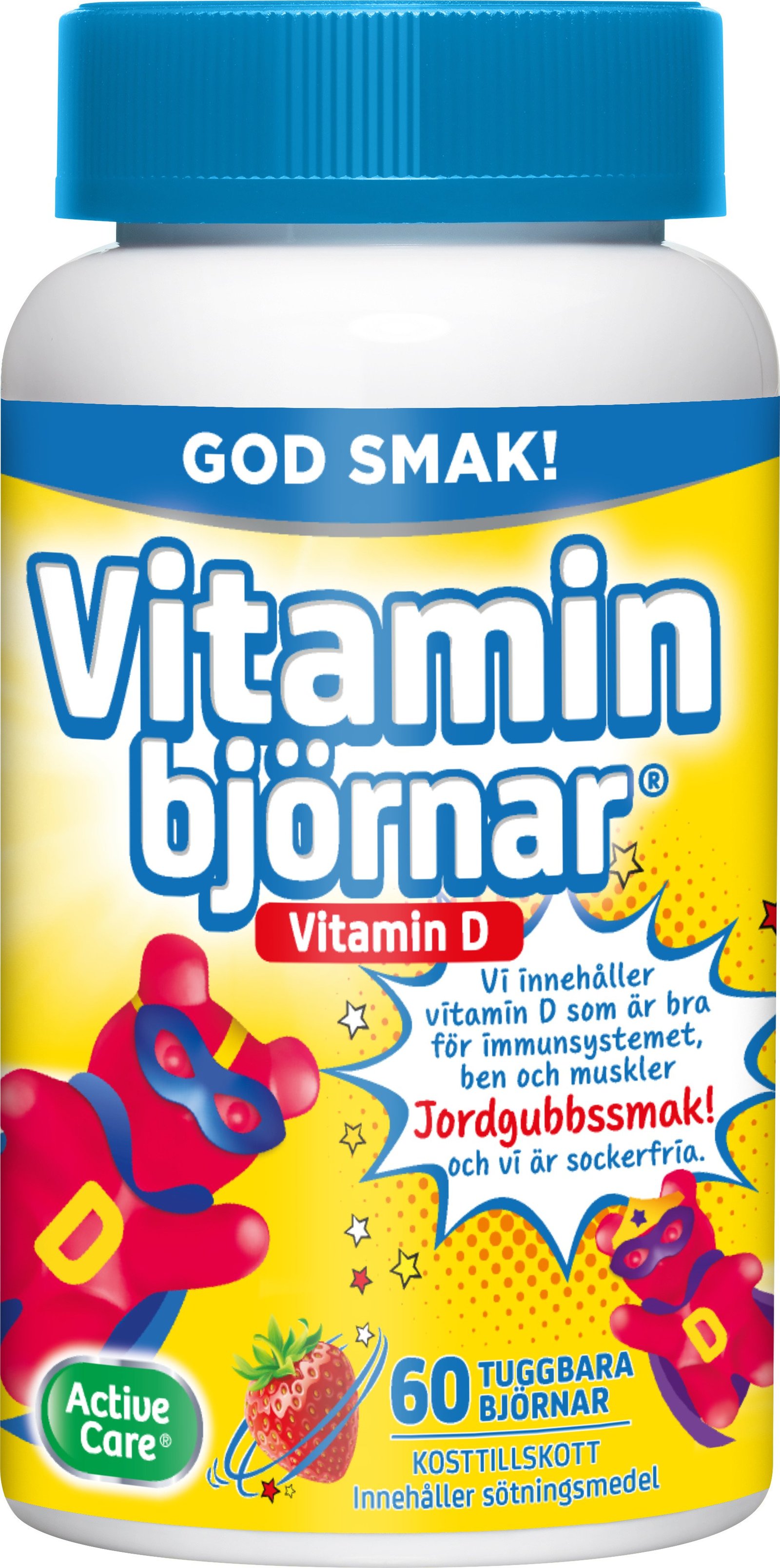 Active Care Vitaminbjörnar Vitamin D 60 tuggtabletter