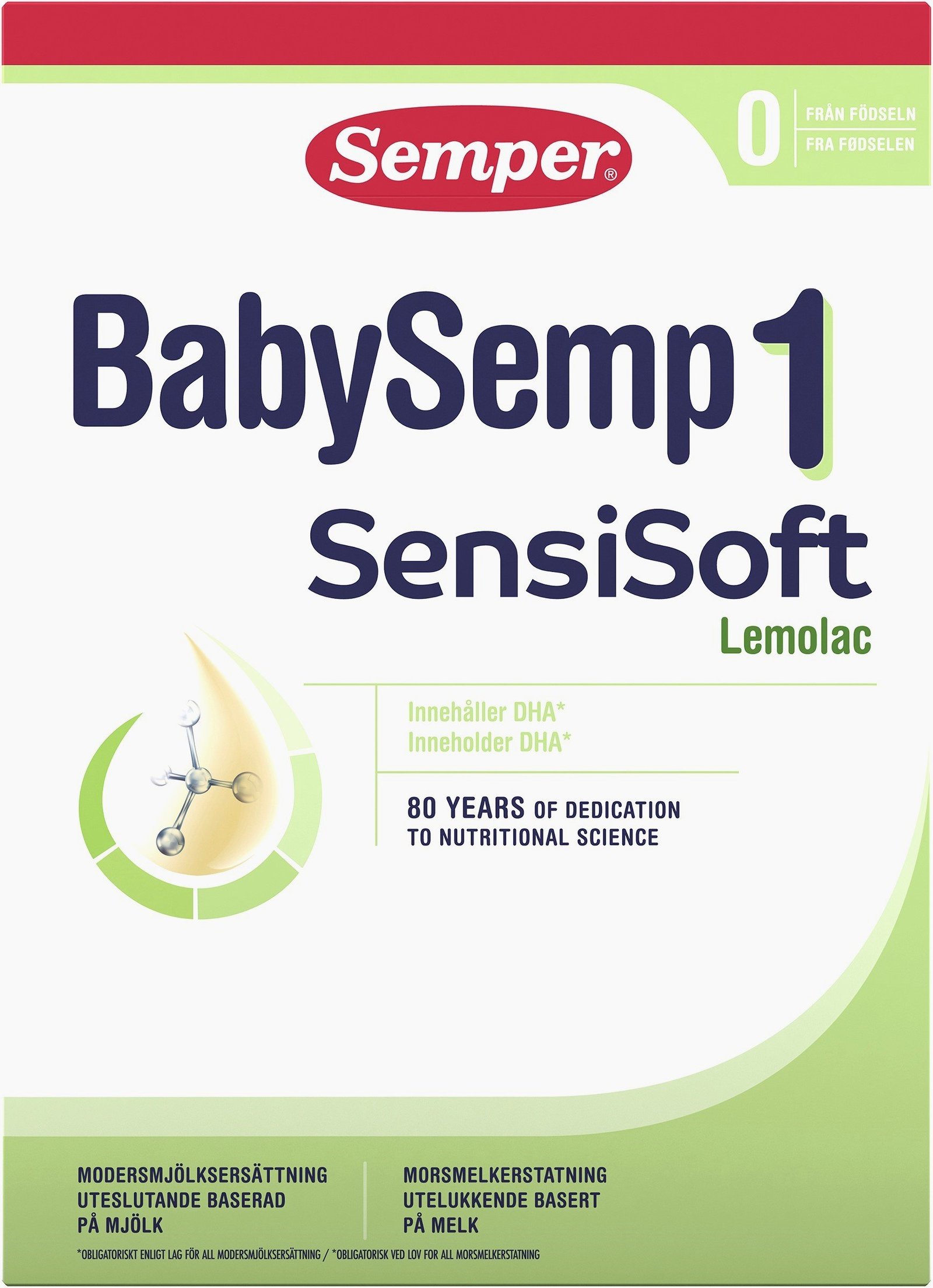 Semper BabySemp 1 SensiSoft Lemolac Modersmjölksersättning 700g