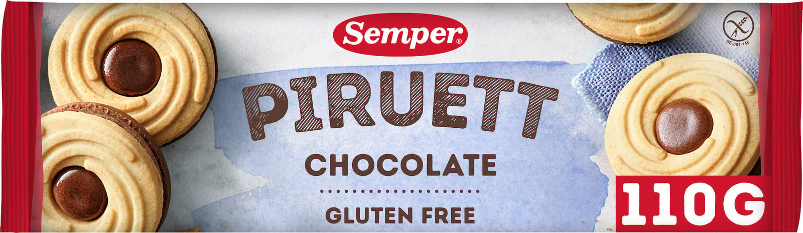 Semper Piruett Choklad Glutenfri 110g