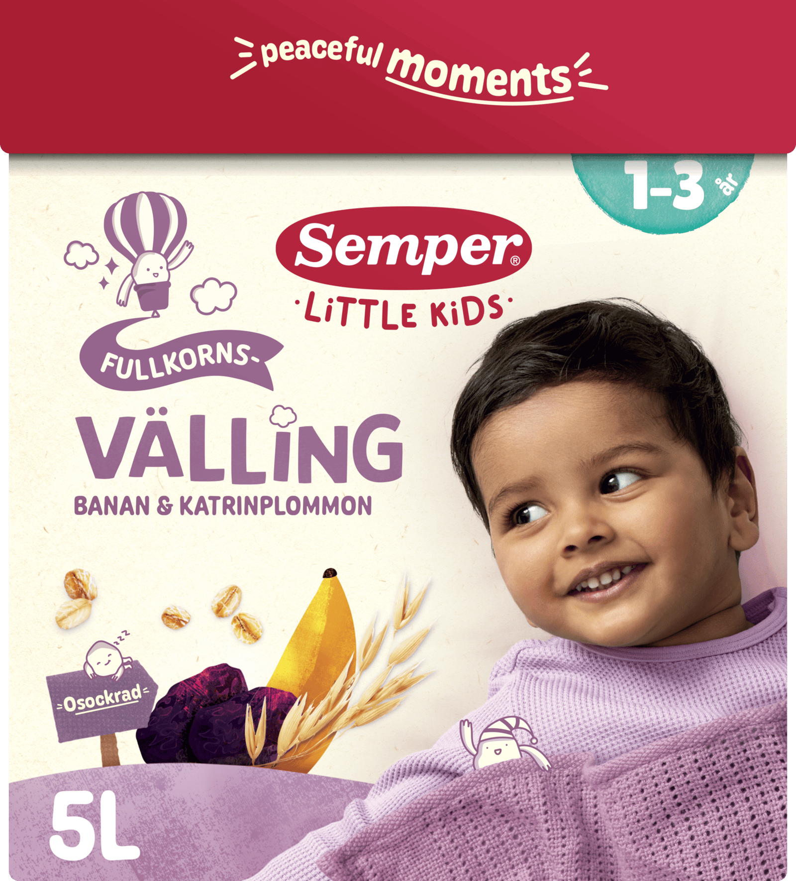 Semper Fullkornsvälling banan & katrinplommon 1-3 år 5 liter